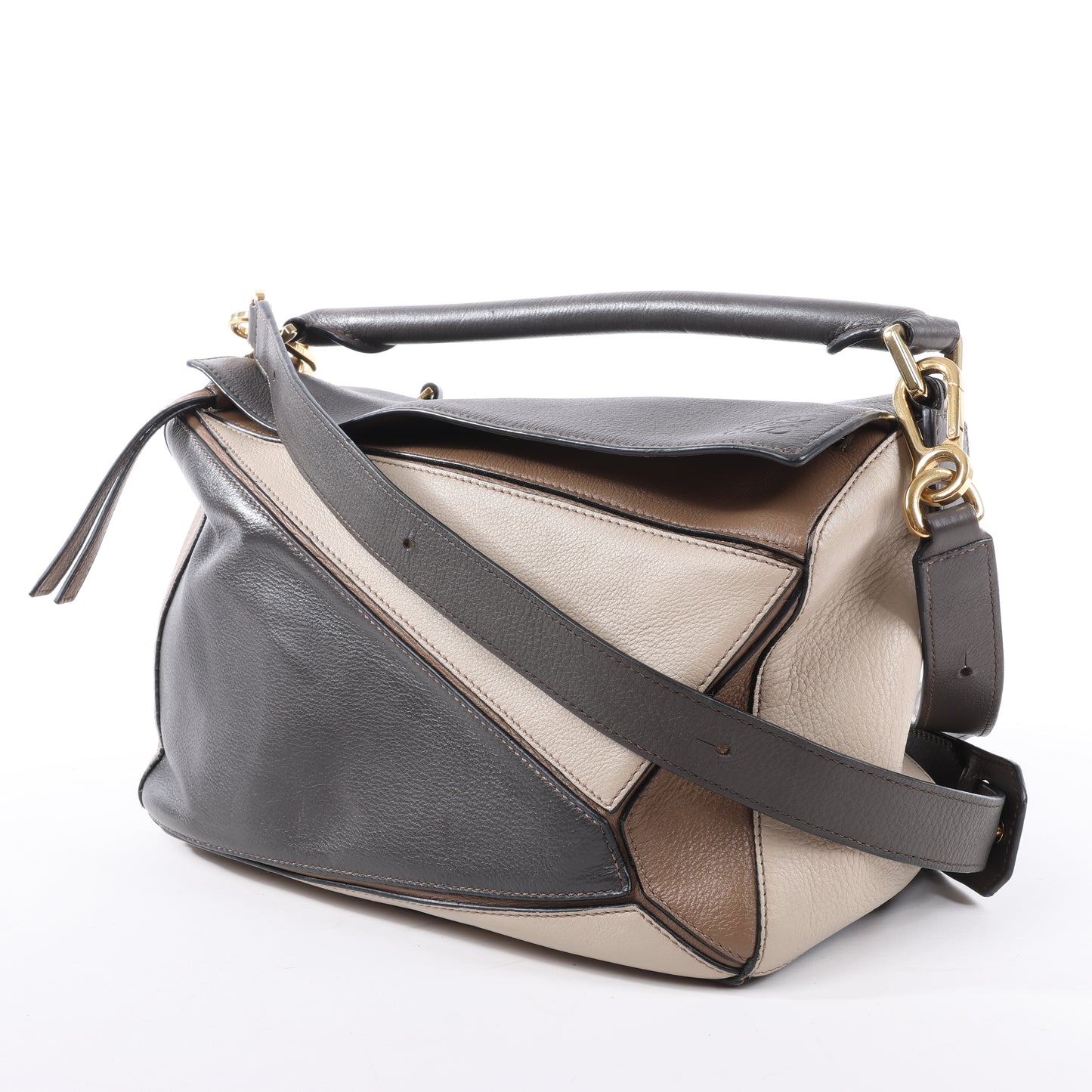 LOEWE Puzzle Medium 2Way-Handtasche aus Leder in Braun x Beige