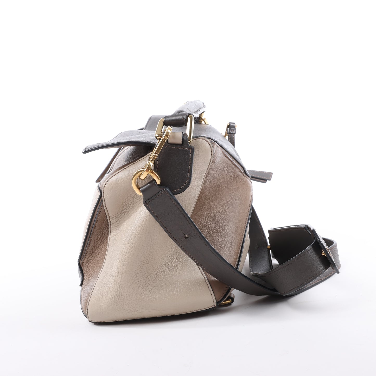 LOEWE Puzzle Medium 2Way-Handtasche aus Leder in Braun x Beige