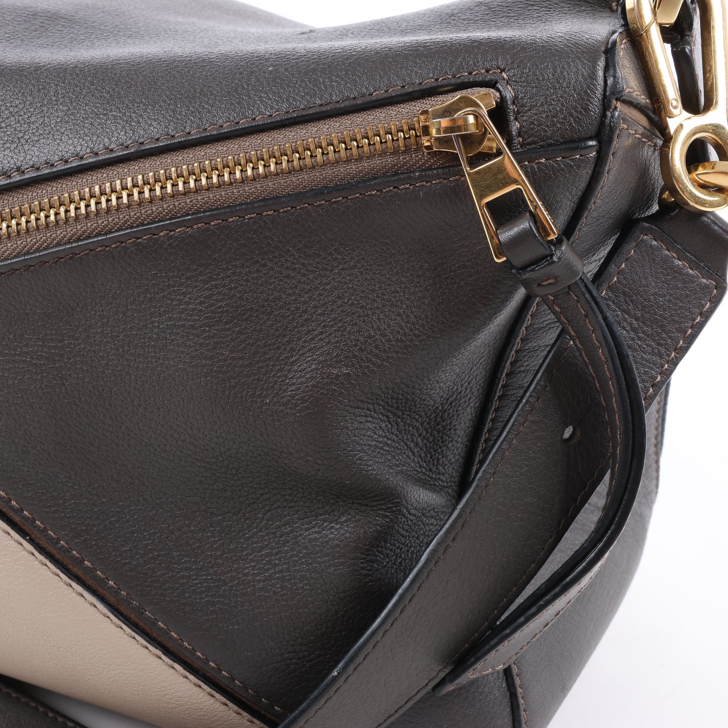 LOEWE Puzzle Medium 2Way-Handtasche aus Leder in Braun x Beige