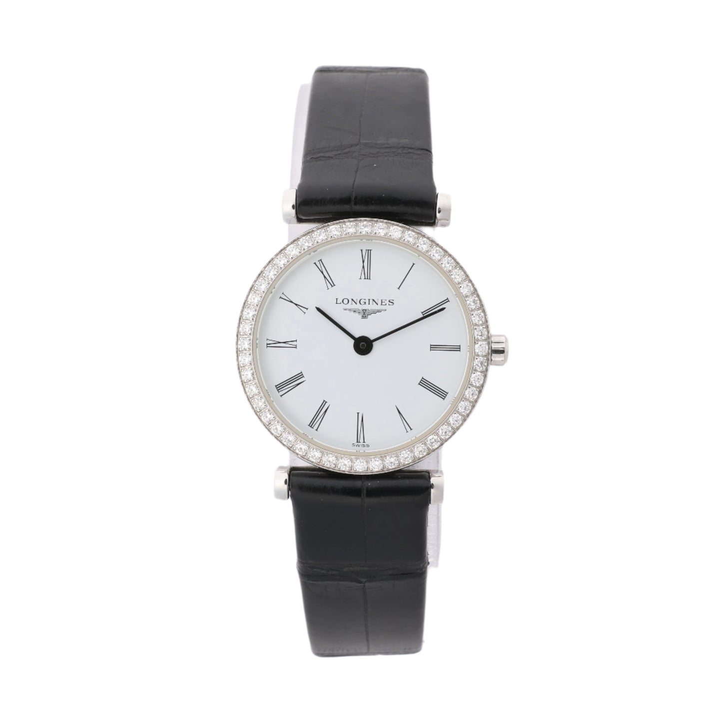 Longines Grand Classic L4.241.0 45958384 SS & Leather QZ White Dial Watch