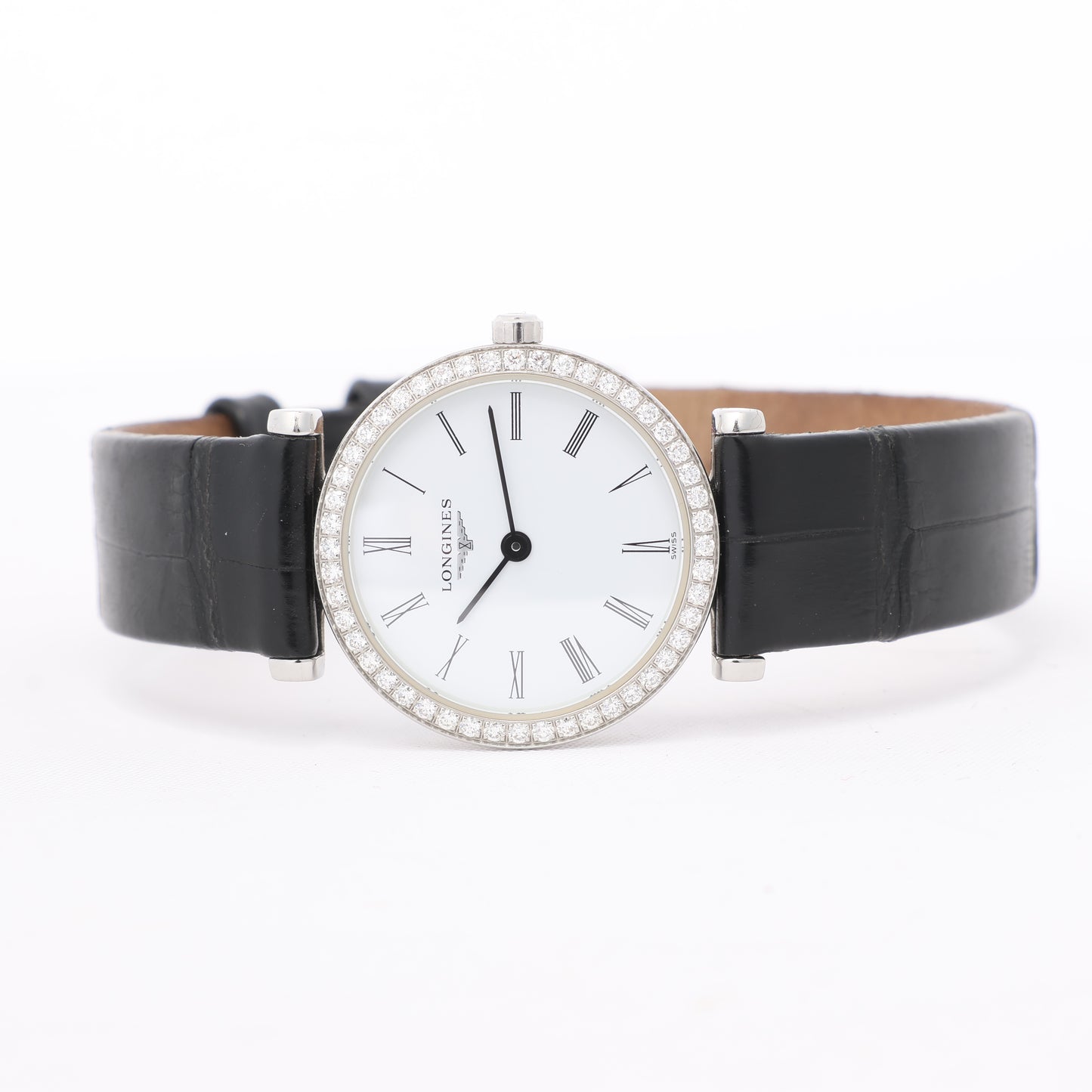 Longines Grand Classic L4.241.0 45958384 SS & Leather QZ White Dial Watch