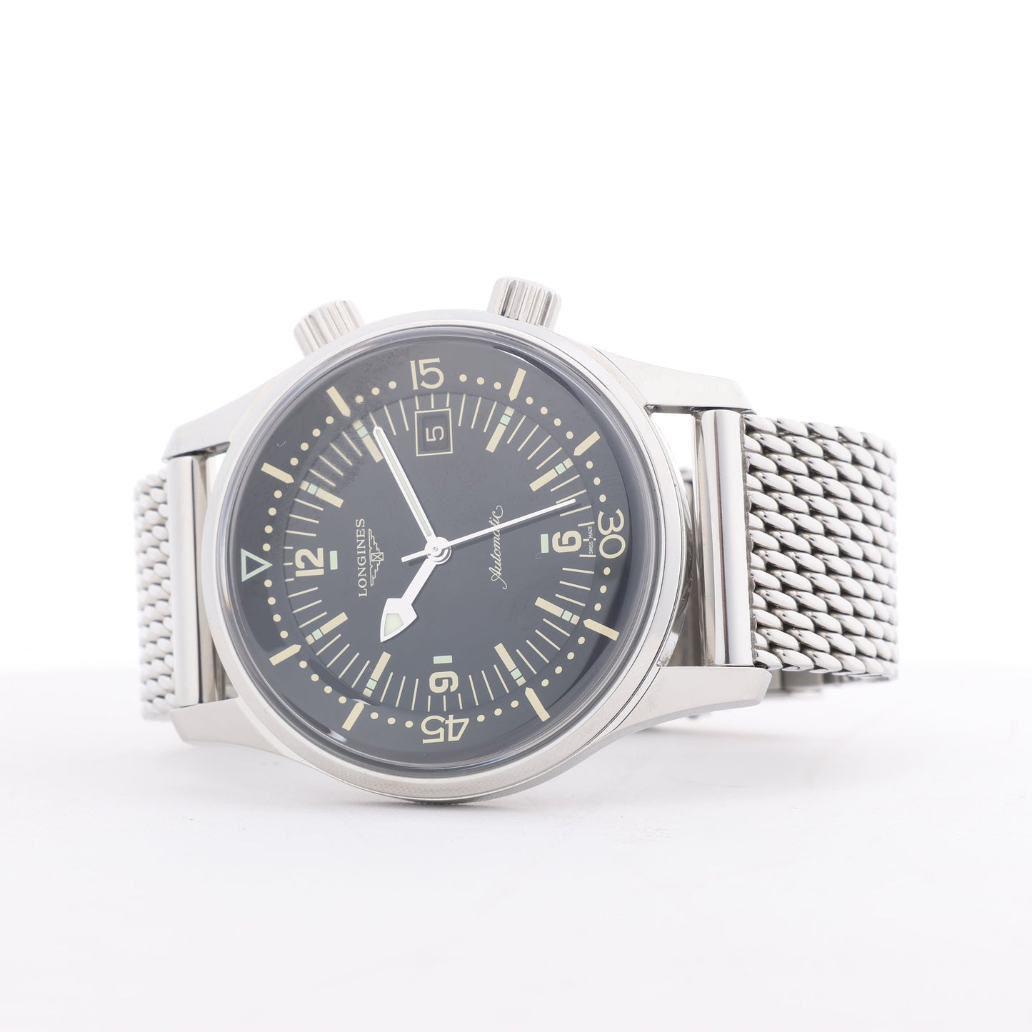 Longines Legend Diver L3.774.4 54472849 SS AT Black Dial Watch