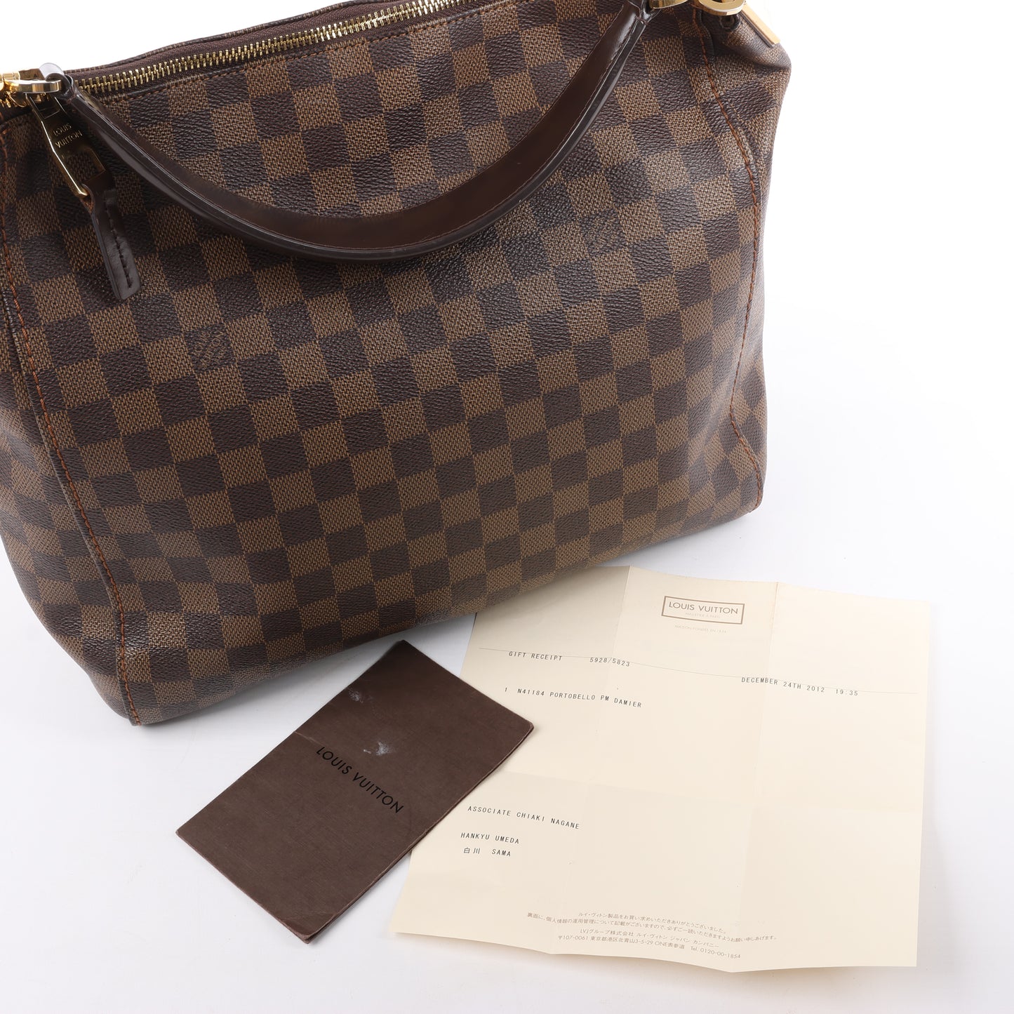 Louis Vuitton Damier Ebene Portobello PM Shoulder Bag N41184