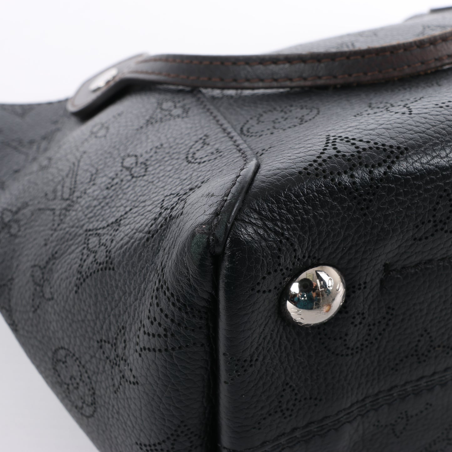 Louis Vuitton Hina Monogram Mahina Leder-Umhängetasche in Schwarz M54350