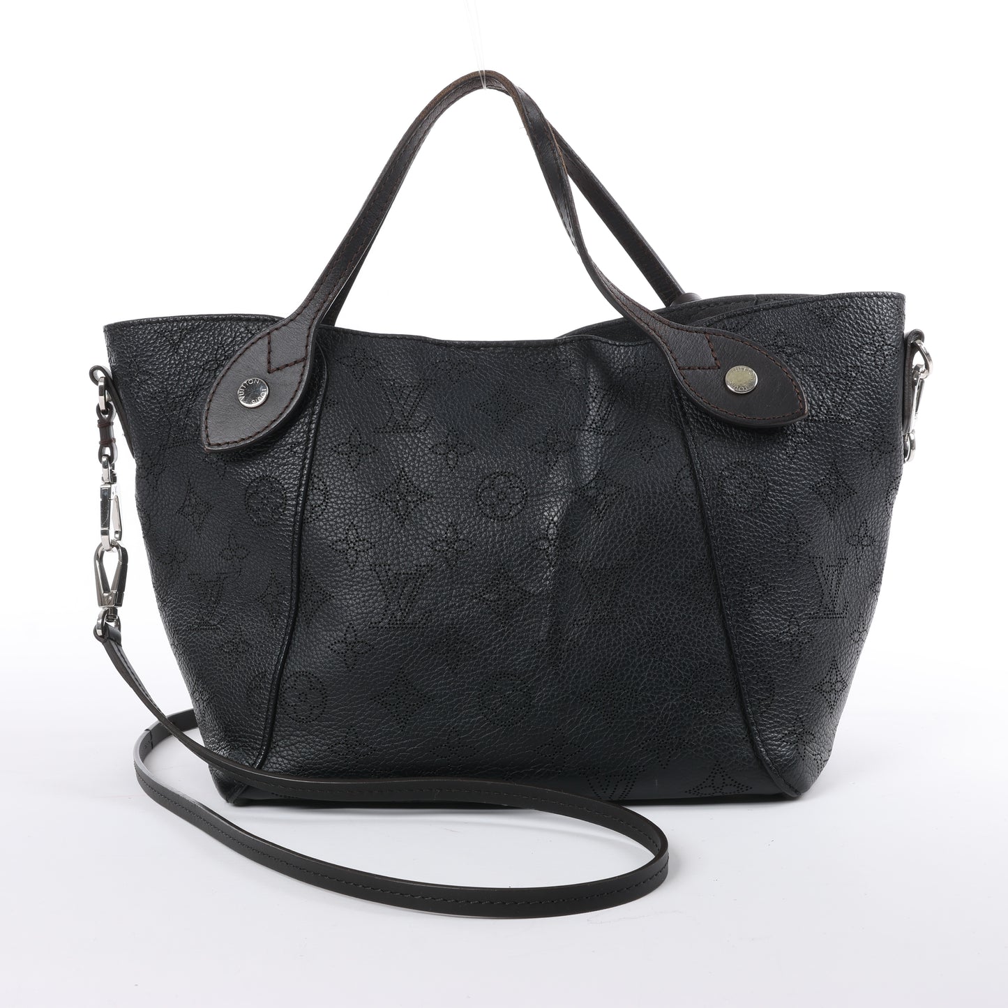 Louis Vuitton Hina Monogram Mahina Leder-Umhängetasche in Schwarz M54350