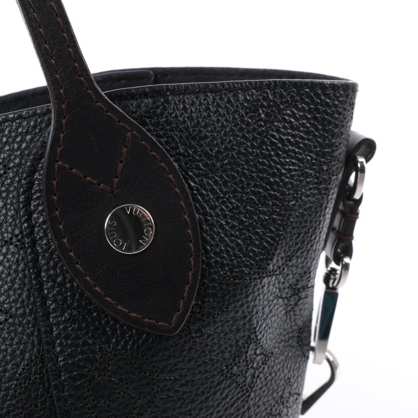 Louis Vuitton Hina Monogram Mahina Leder-Umhängetasche in Schwarz M54350