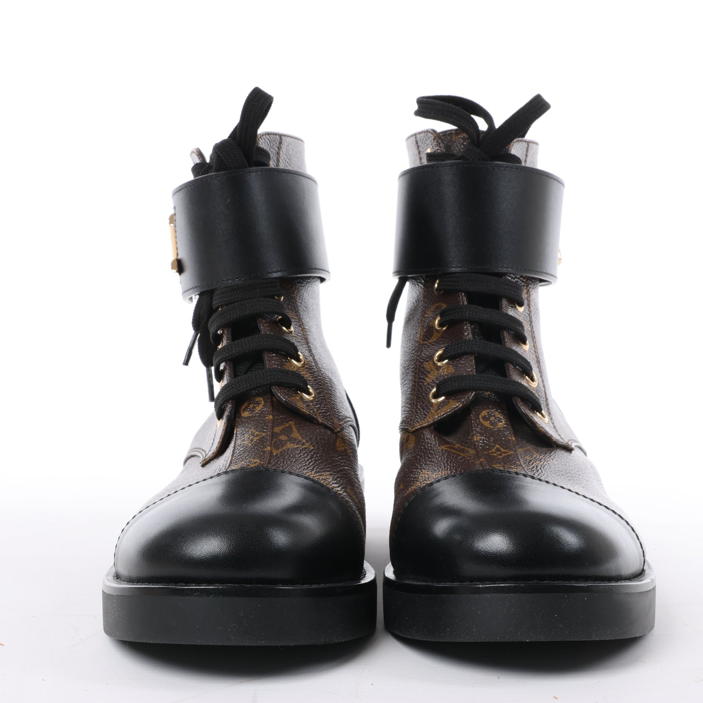 Bottines Louis Vuitton Wonderland Line 21 ans en toile et cuir, noir et marron, NL0271, pointure 40.