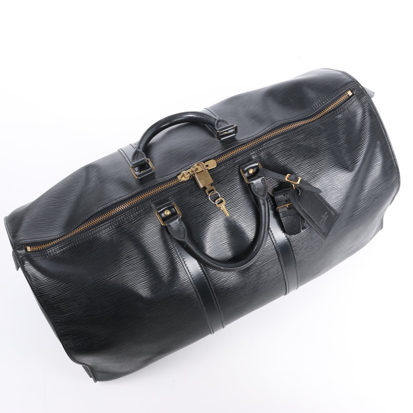 Sac de voyage Keepall 55 en cuir épi Louis Vuitton noir M59052
