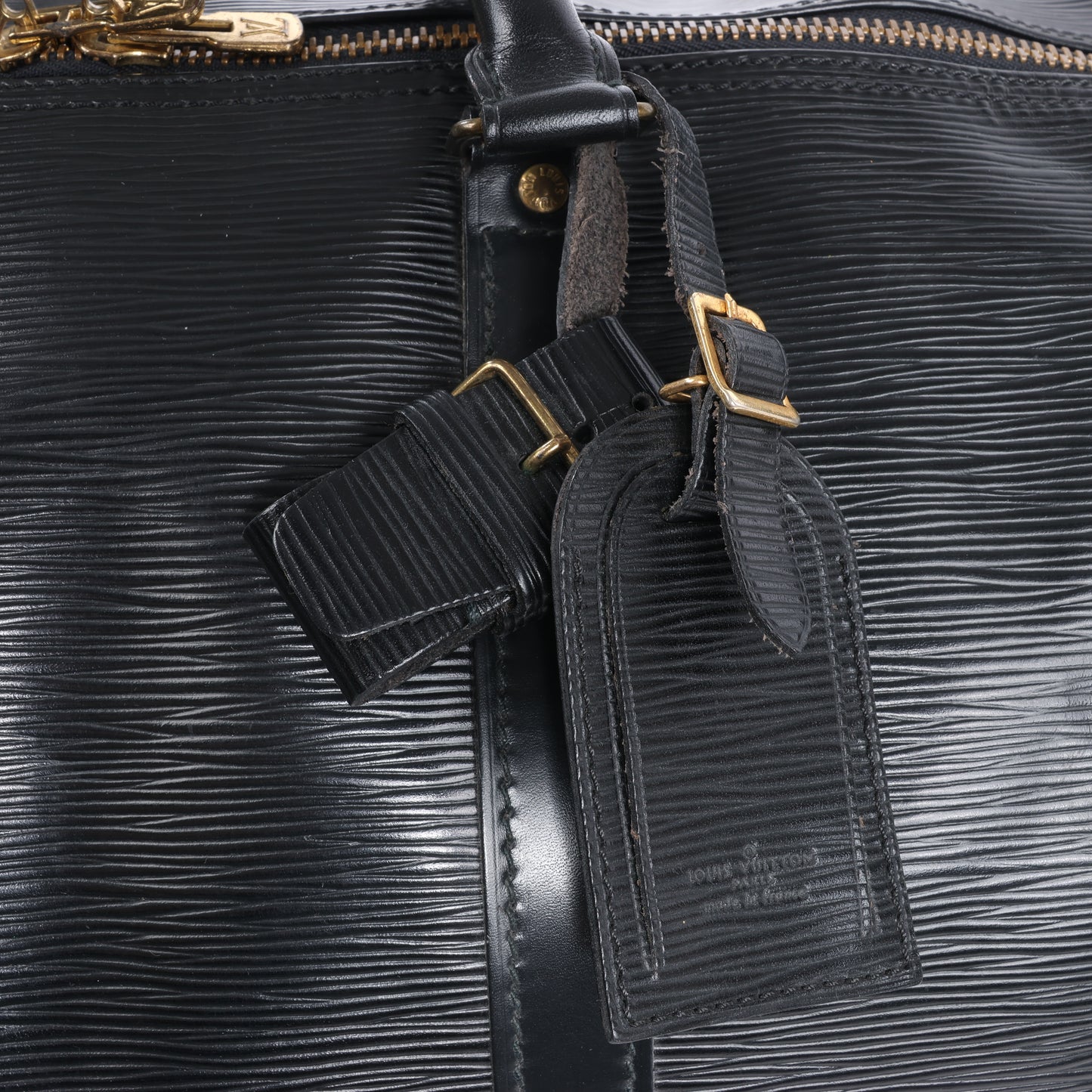 Sac de voyage Keepall 55 en cuir épi Louis Vuitton noir M59052