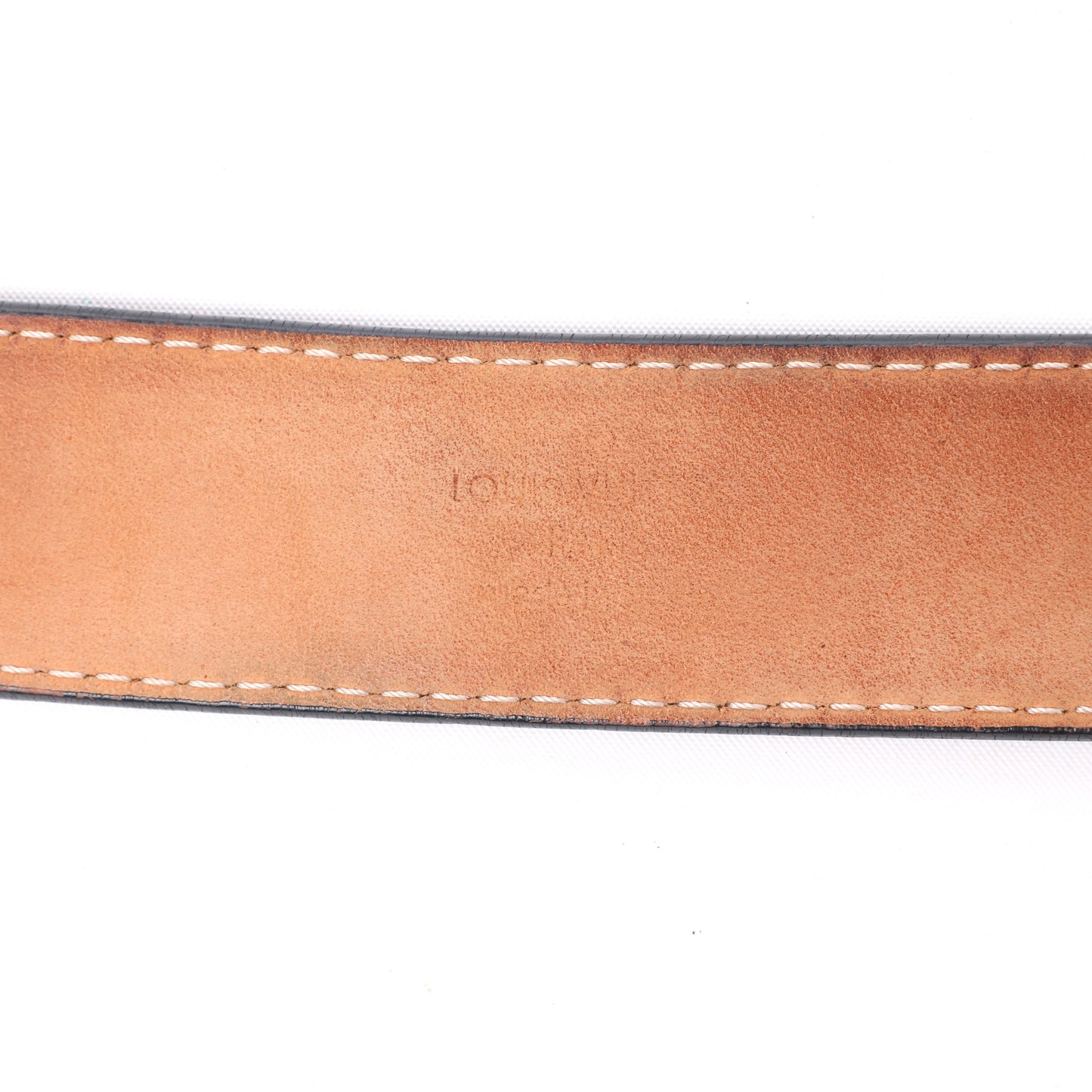 Ceinture Louis Vuitton en cuir épi LV Initiales 80 32 en noir