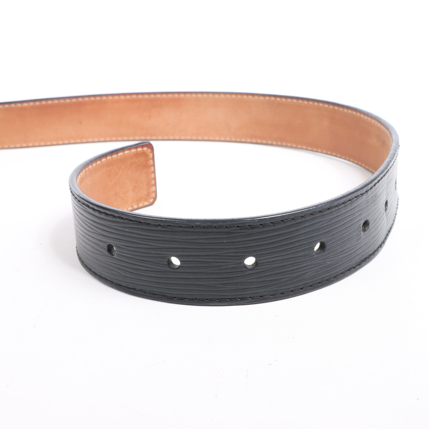 Ceinture Louis Vuitton en cuir épi LV Initiales 80 32 en noir