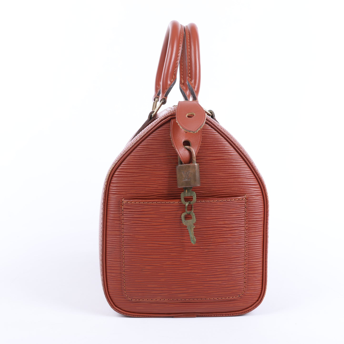 Sac à main Louis Vuitton Speedy 25 en cuir épi marron M43013
