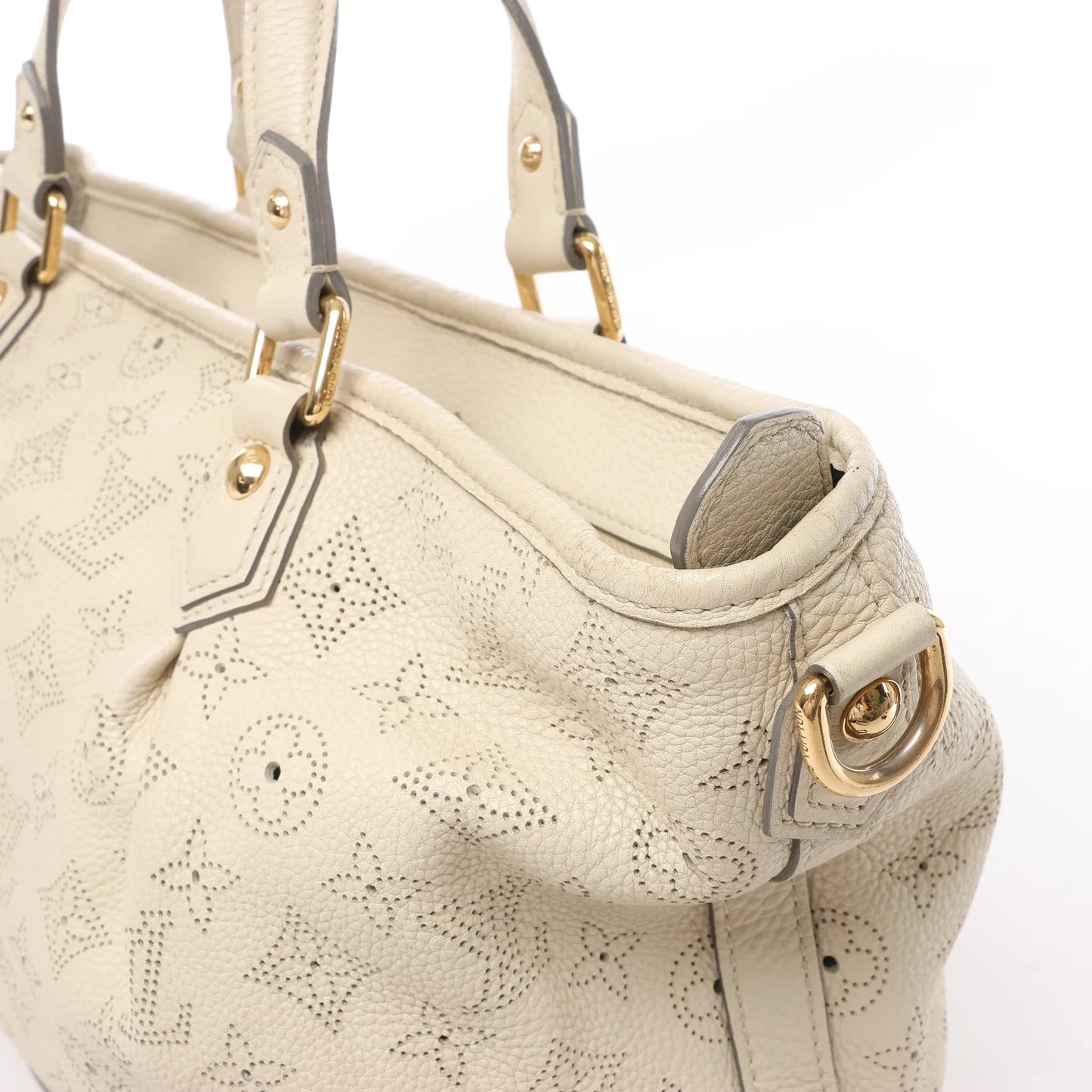 Sac à main Louis Vuitton Monogram Mahina Stella PM en cuir beige M93067