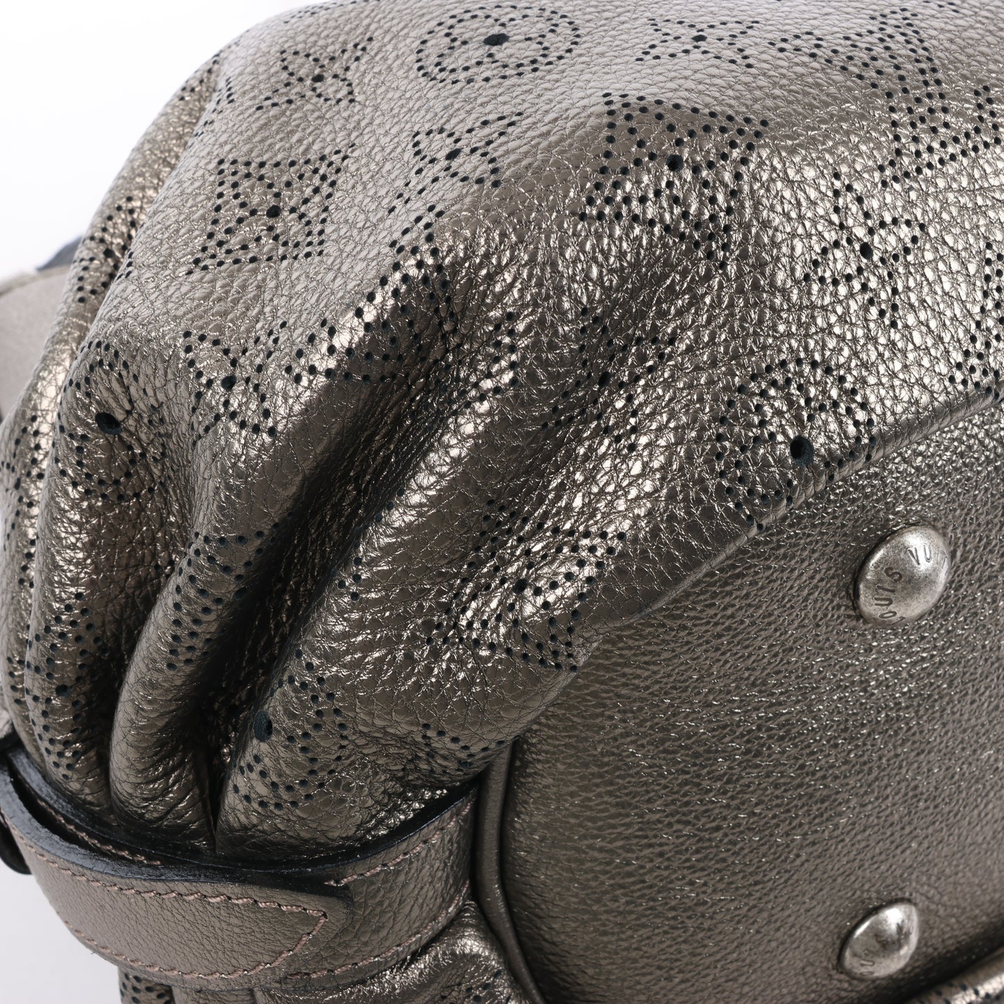 Louis Vuitton Metallic Monogram Mahina Leather Solar XS Shoulder Bag in Bronze M95717