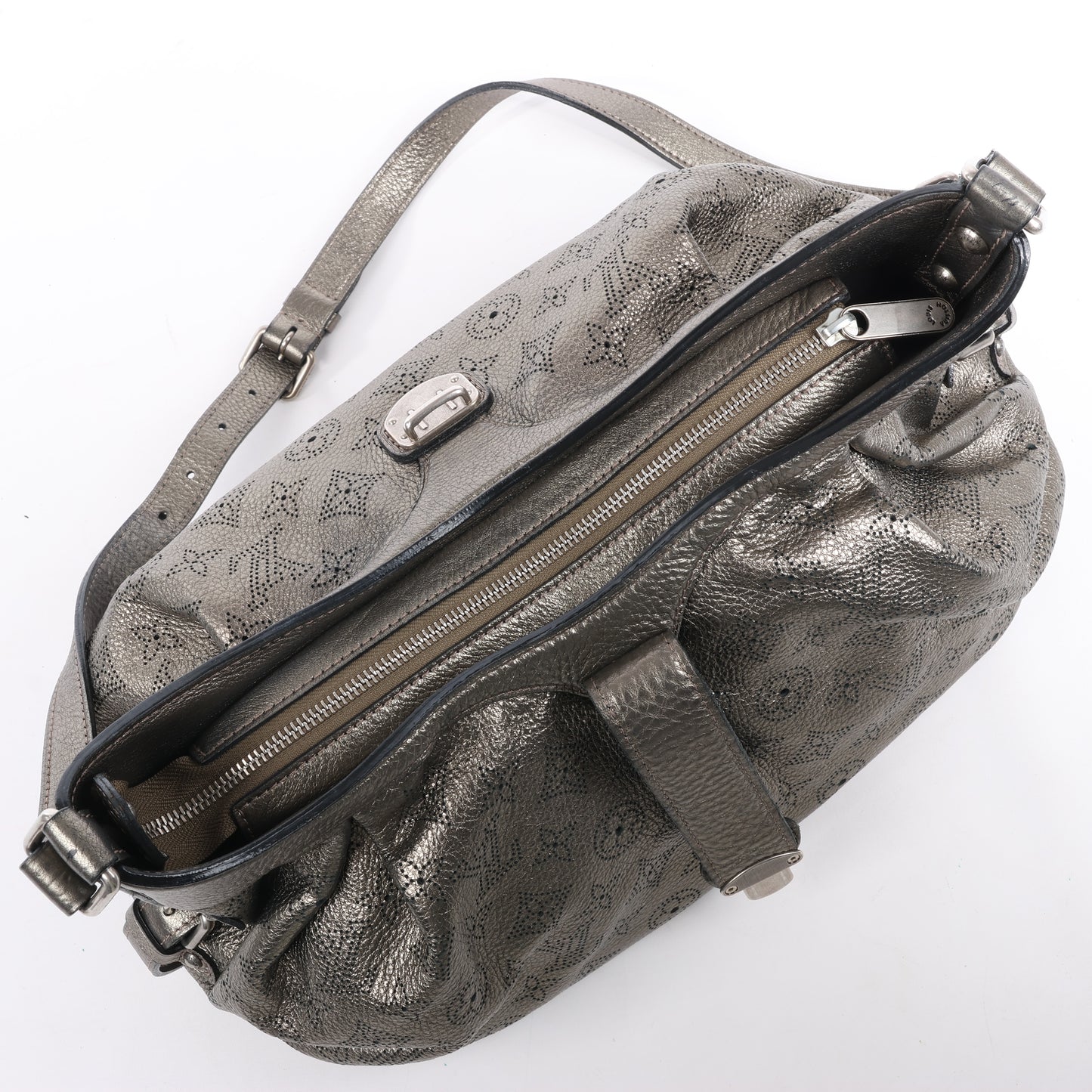 Louis Vuitton Metallic Monogram Mahina Leather Solar XS Shoulder Bag in Bronze M95717