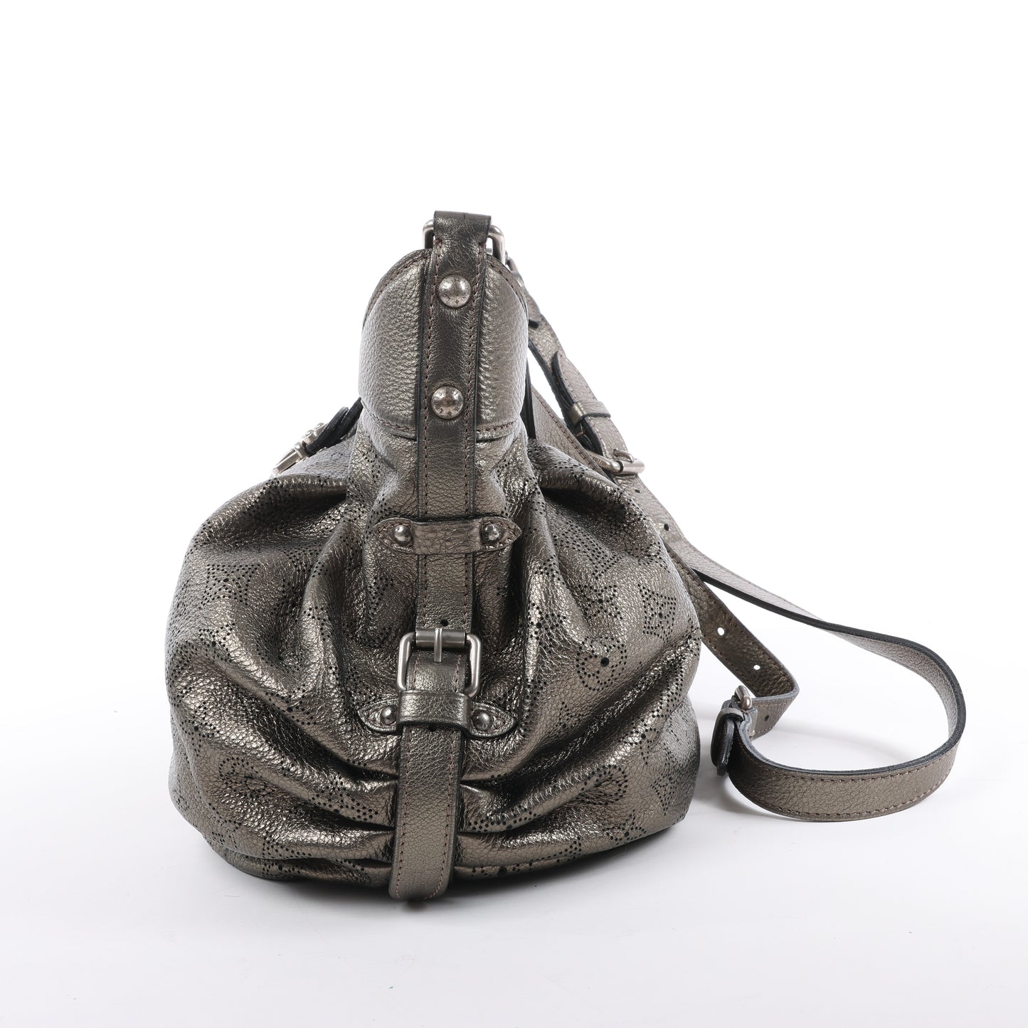 Louis Vuitton Metallic Monogram Mahina Leather Solar XS Shoulder Bag in Bronze M95717
