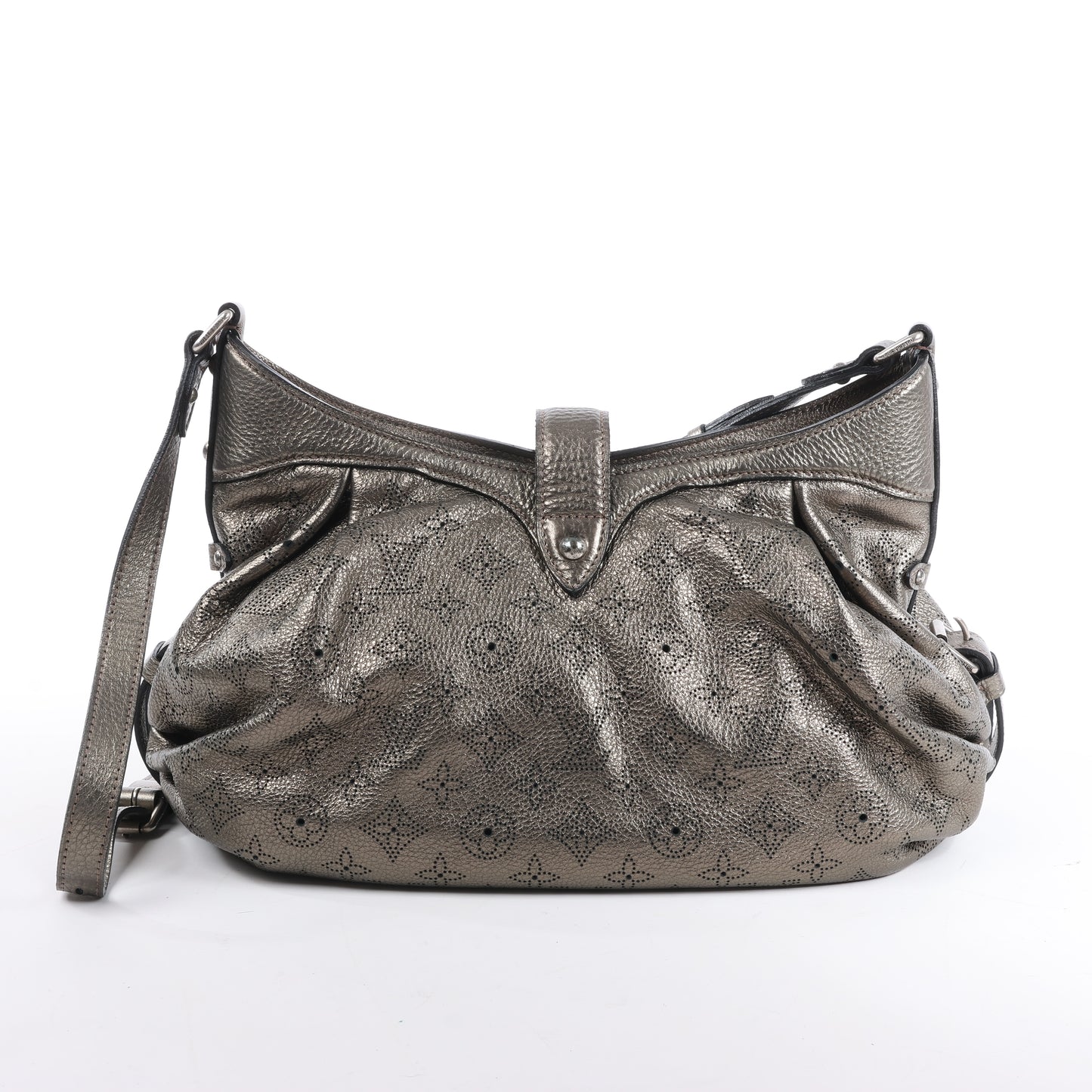 Louis Vuitton Metallic Monogram Mahina Leather Solar XS Shoulder Bag in Bronze M95717