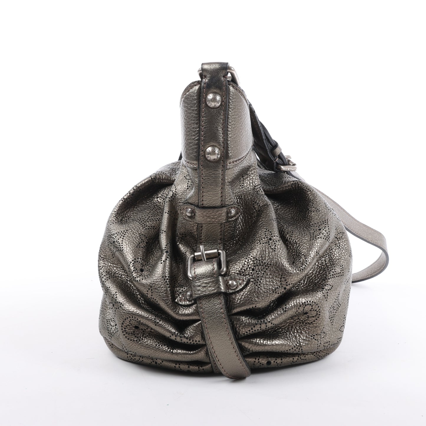 Louis Vuitton Metallic Monogram Mahina Leather Solar XS Shoulder Bag in Bronze M95717