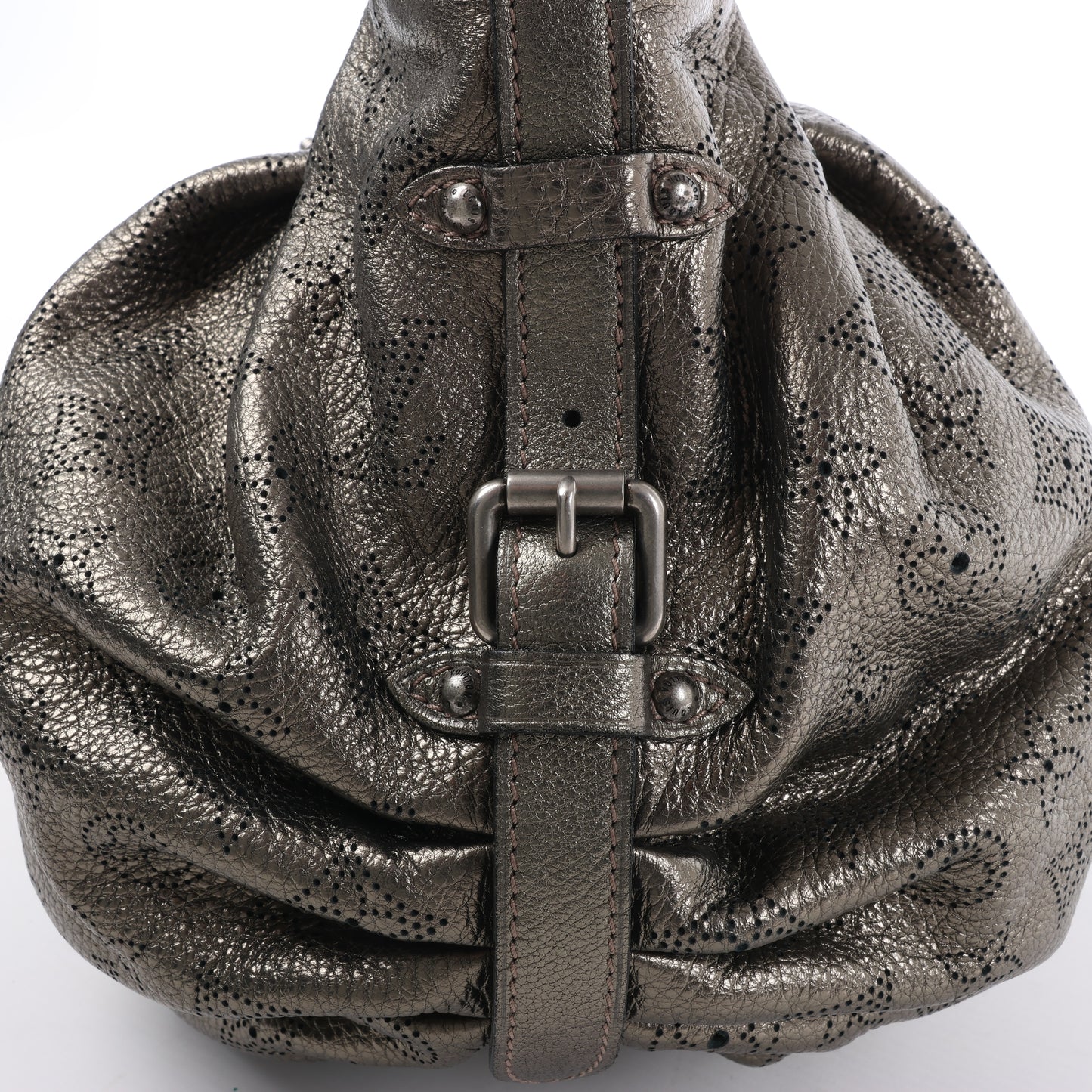 Louis Vuitton Metallic Monogram Mahina Leather Solar XS Shoulder Bag in Bronze M95717