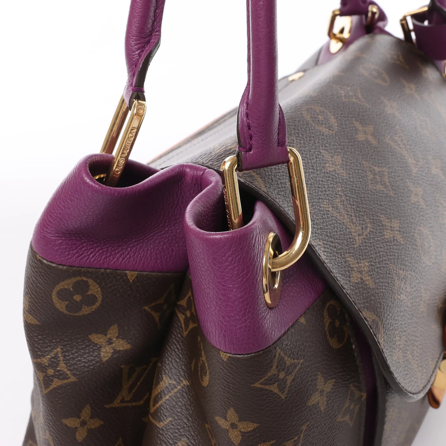 Sac bandoulière Louis Vuitton Monogram Olympe en violet et marron M41057