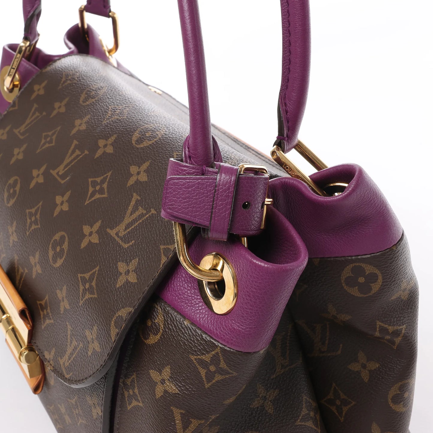 Sac bandoulière Louis Vuitton Monogram Olympe en violet et marron M41057