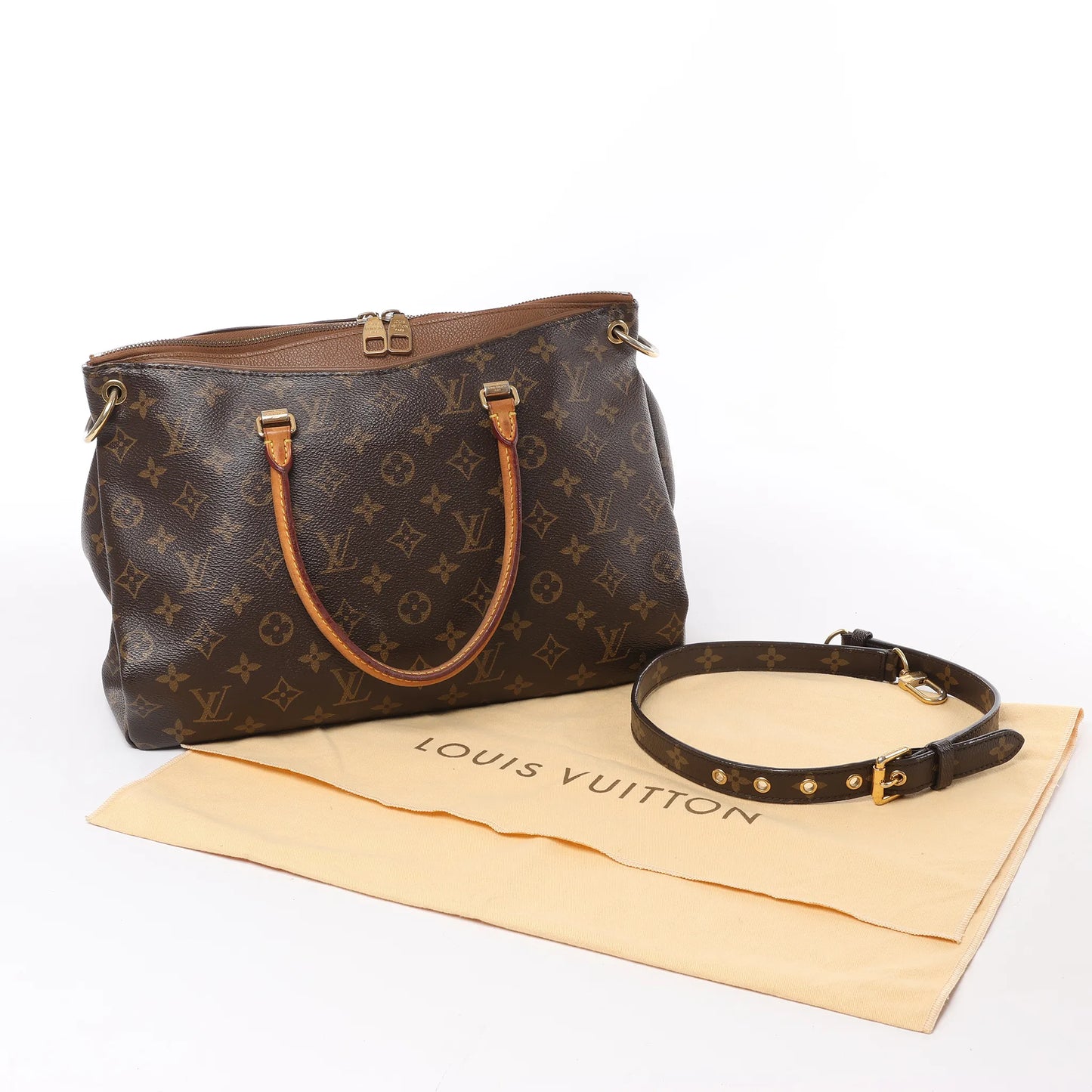 Louis Vuitton Monogram Pallas MM 2Way Handtasche in Braun M40907