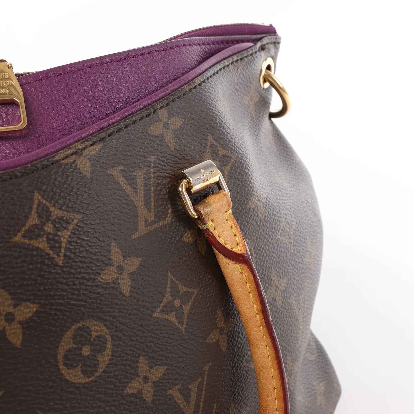 Louis Vuitton Monogram Pallas MM 2Way Handtasche in Lila x Braun M41059