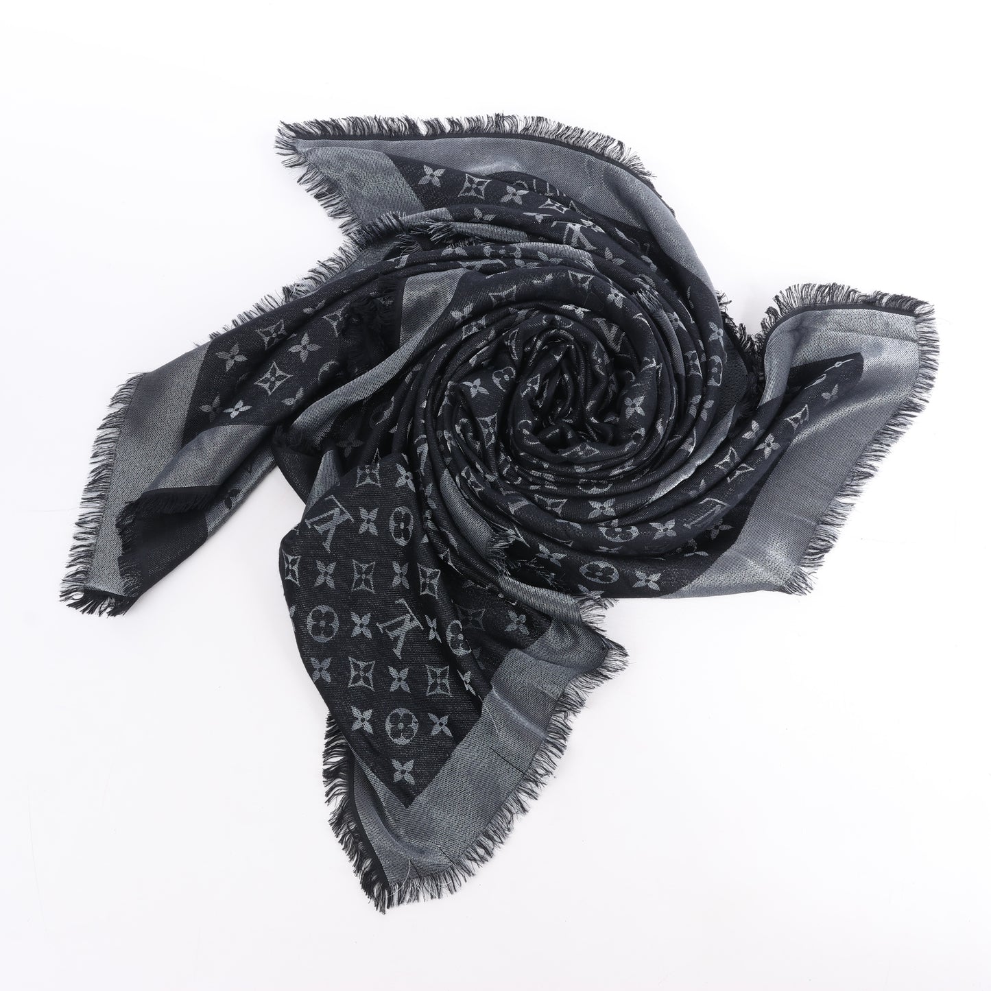 Louis Vuitton Monogram Shine Seidenschal in Schwarz M75123 MR0261