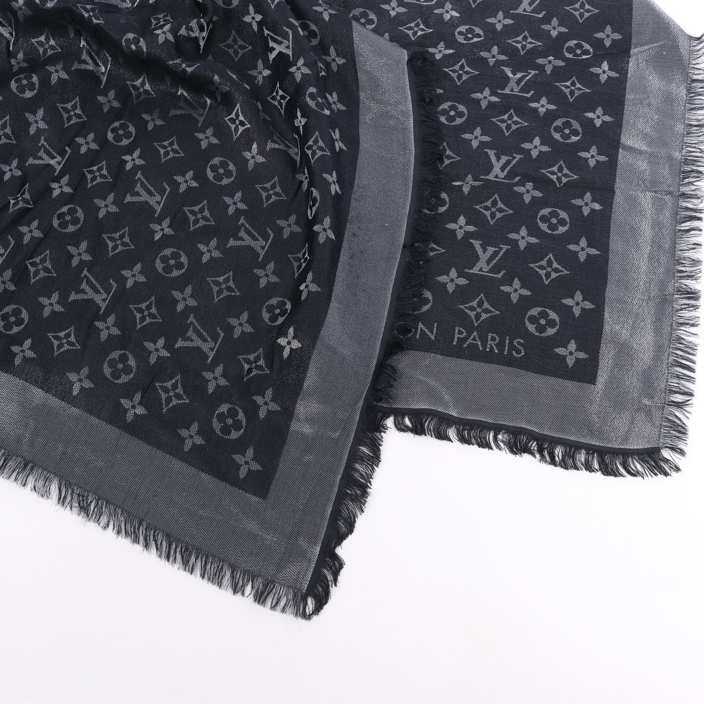 Louis Vuitton Monogram Shine Seidenschal in Schwarz M75123 MR0261