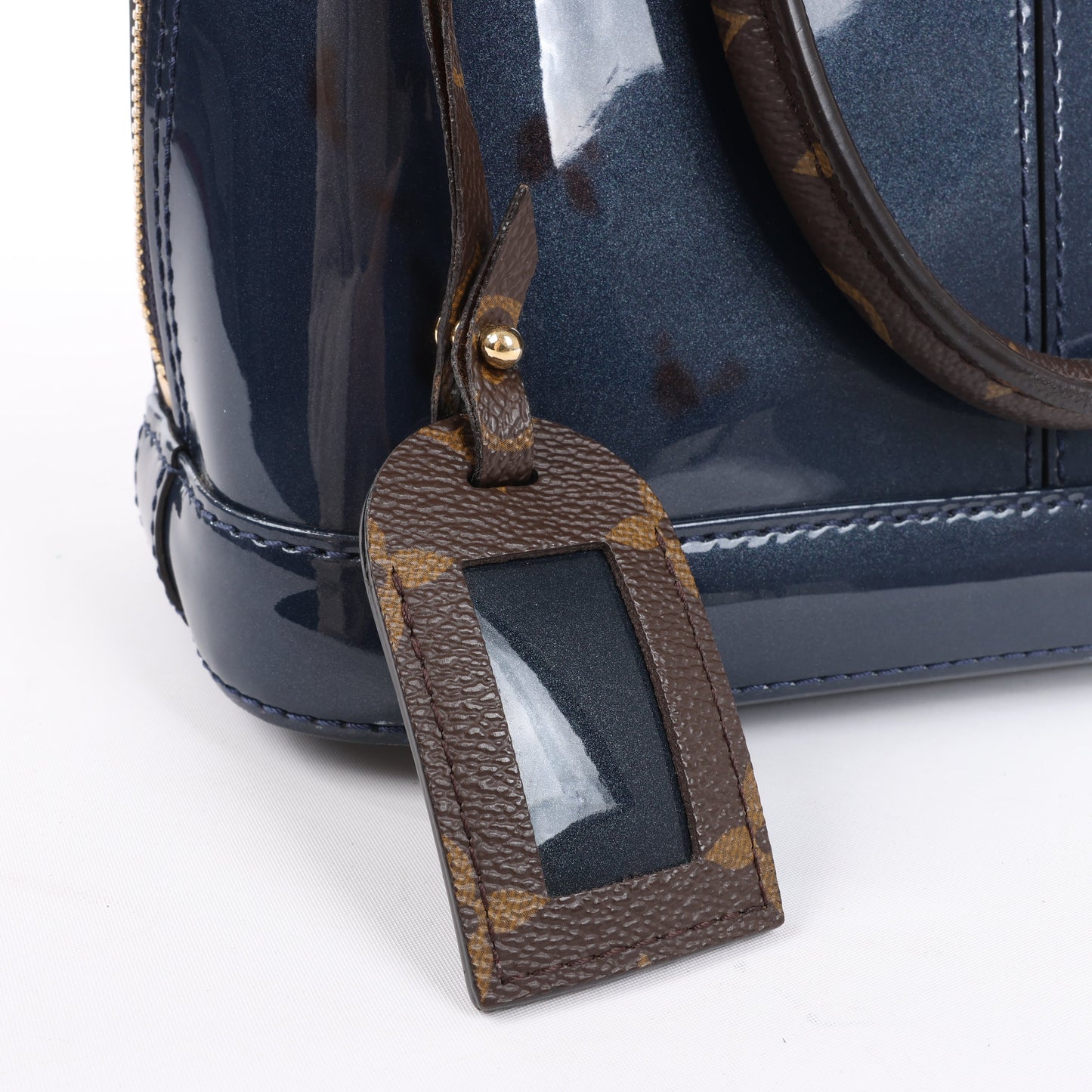 Louis Vuitton Alma BB Monogram Canvas and Vernis Leather Handbag in Navy M54705