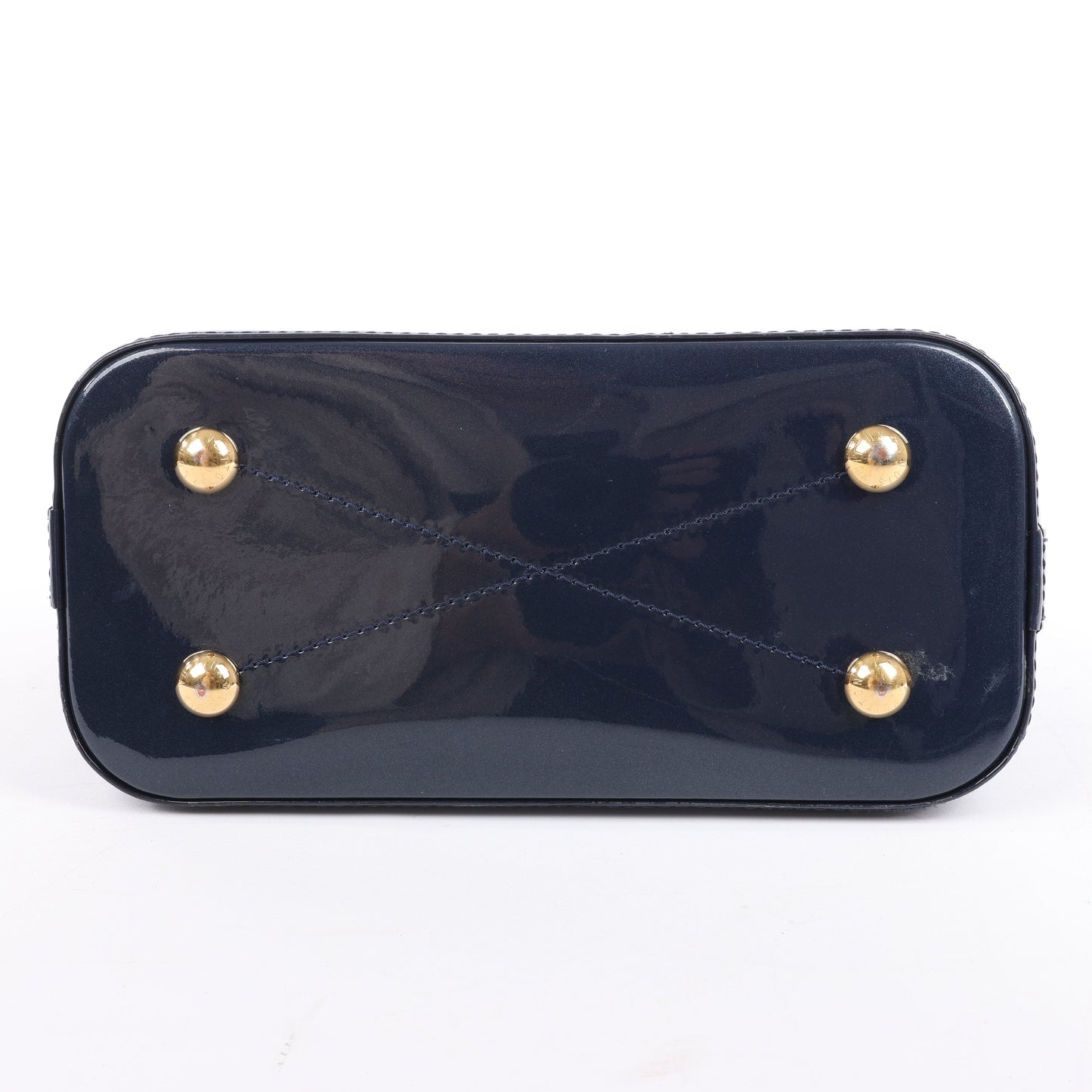 Louis Vuitton Alma BB Monogram Canvas and Vernis Leather Handbag in Navy M54705