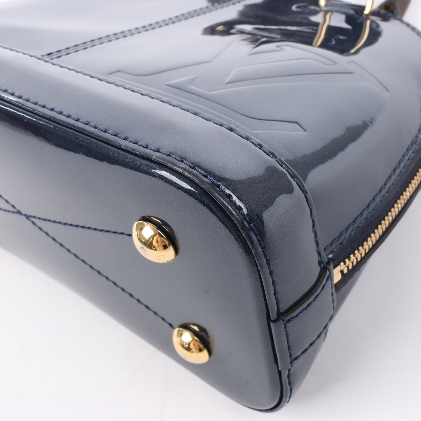 Louis Vuitton Alma BB Monogram Canvas and Vernis Leather Handbag in Navy M54705