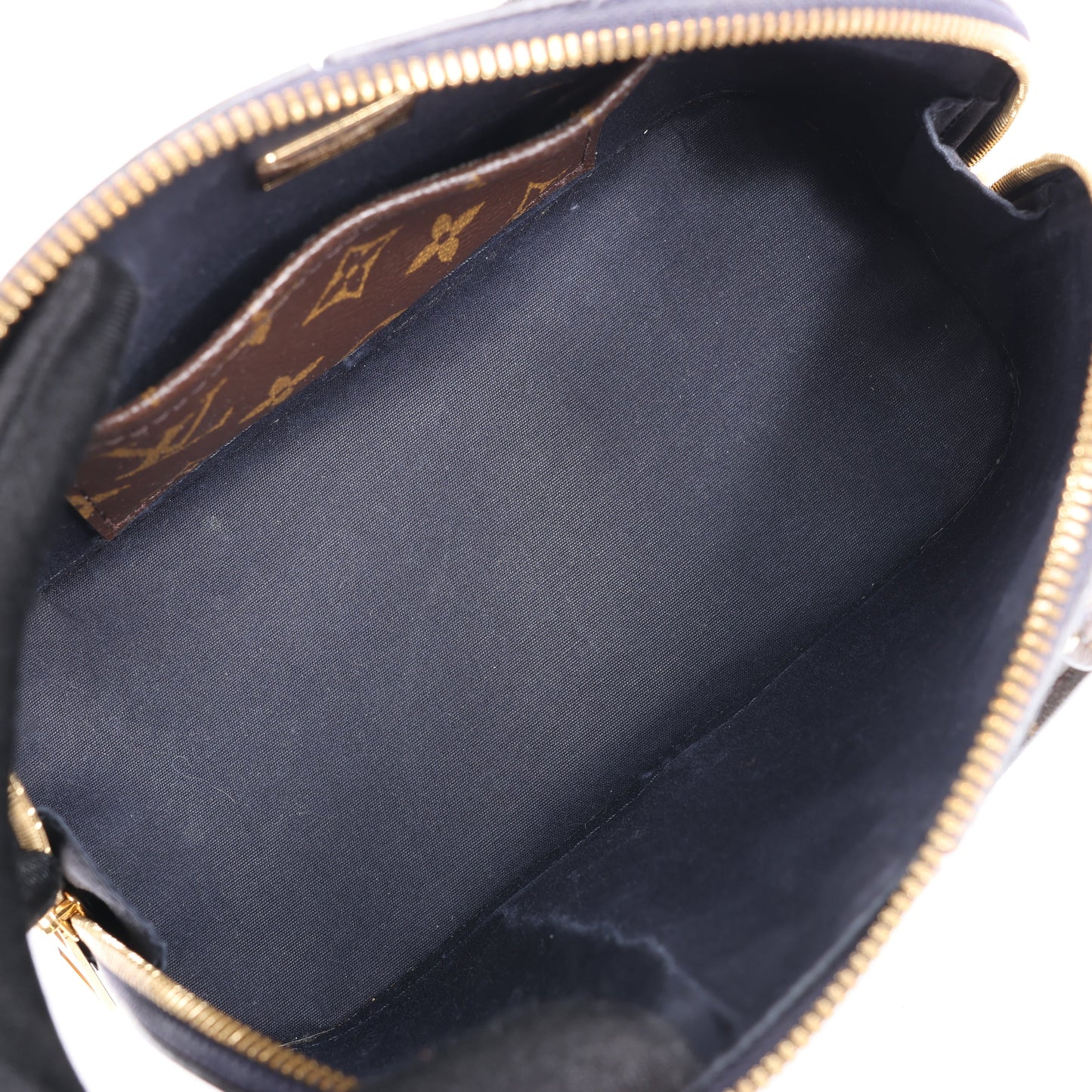 Louis Vuitton Alma BB Monogram Canvas and Vernis Leather Handbag in Navy M54705
