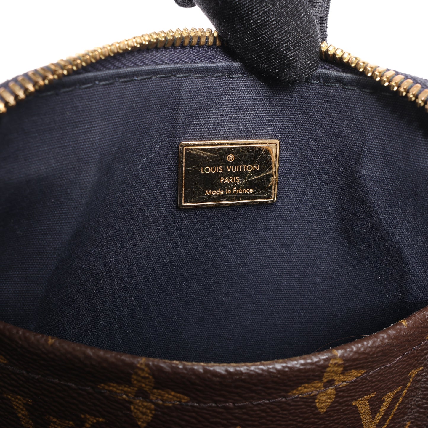 Louis Vuitton Alma BB Monogram Canvas and Vernis Leather Handbag in Navy M54705