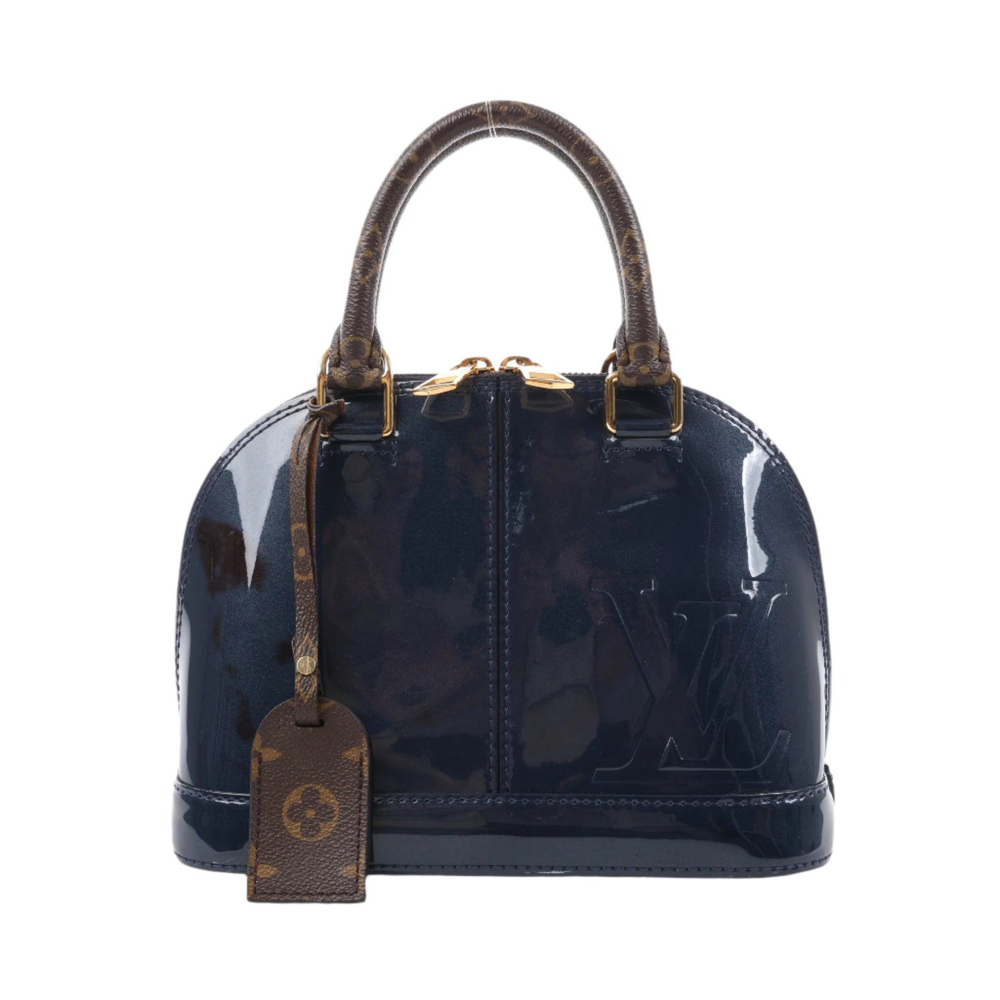 Louis Vuitton Alma BB Monogram Canvas and Vernis Leather Handbag in Navy M54705
