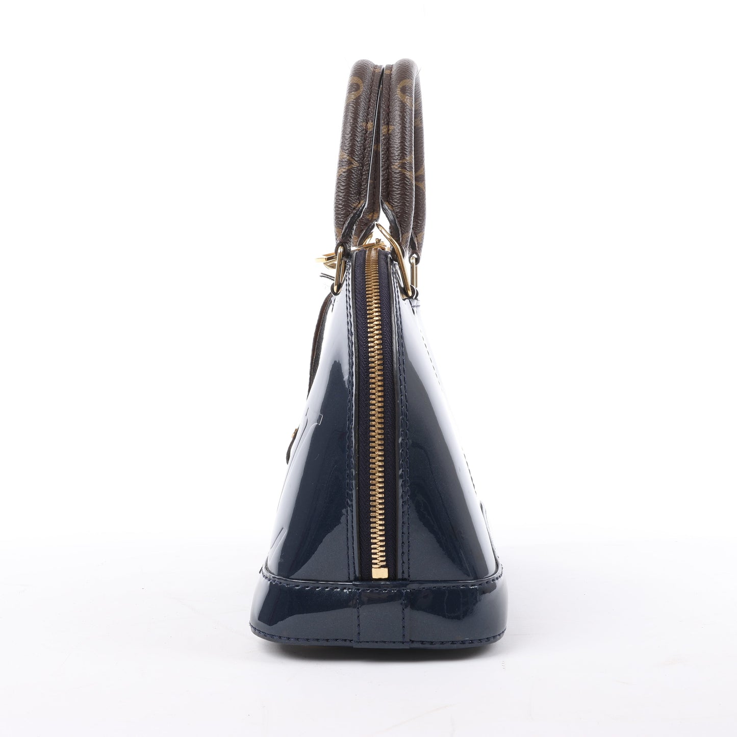 Louis Vuitton Alma BB Monogram Canvas and Vernis Leather Handbag in Navy M54705