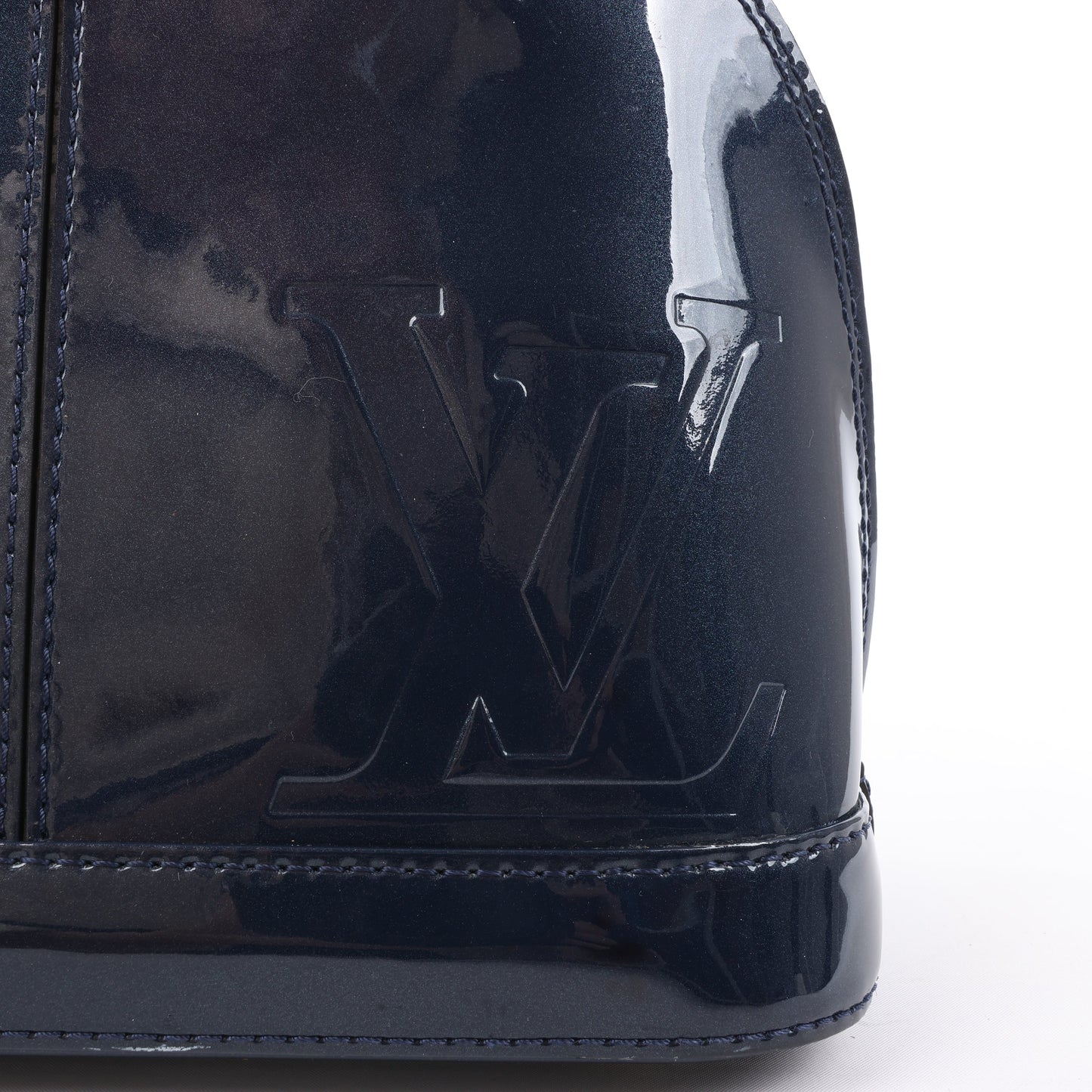 Louis Vuitton Alma BB Monogram Canvas and Vernis Leather Handbag in Navy M54705