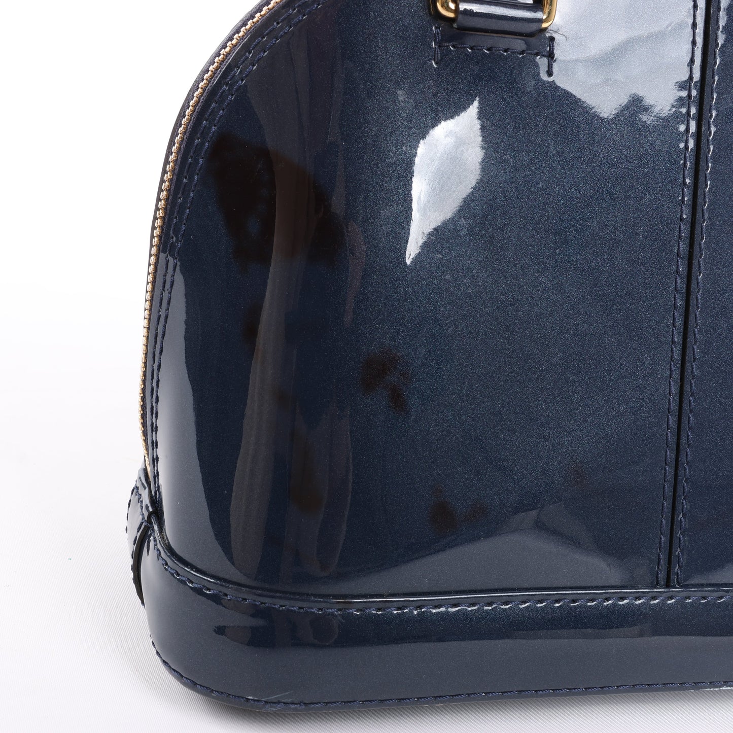 Louis Vuitton Alma BB Monogram Canvas and Vernis Leather Handbag in Navy M54705