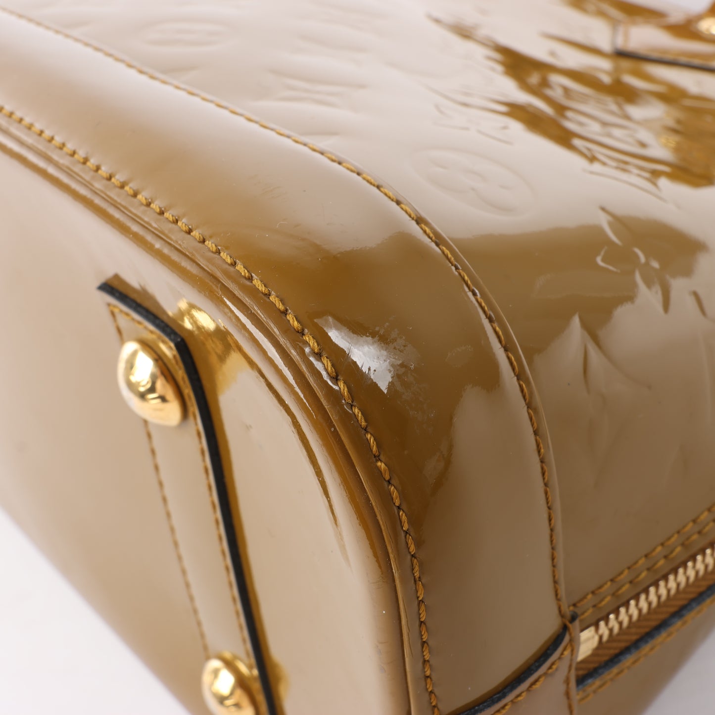 Louis Vuitton Vernis Alma Handtasche in Oliv M91582