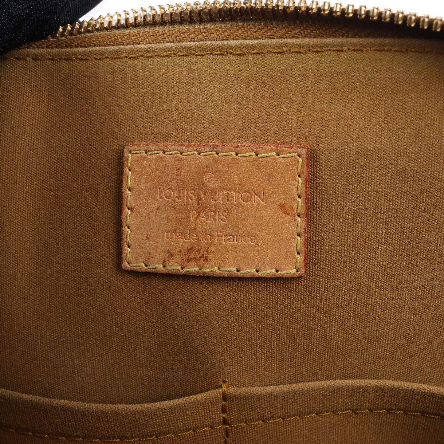 Louis Vuitton Vernis Alma Handtasche in Oliv M91582