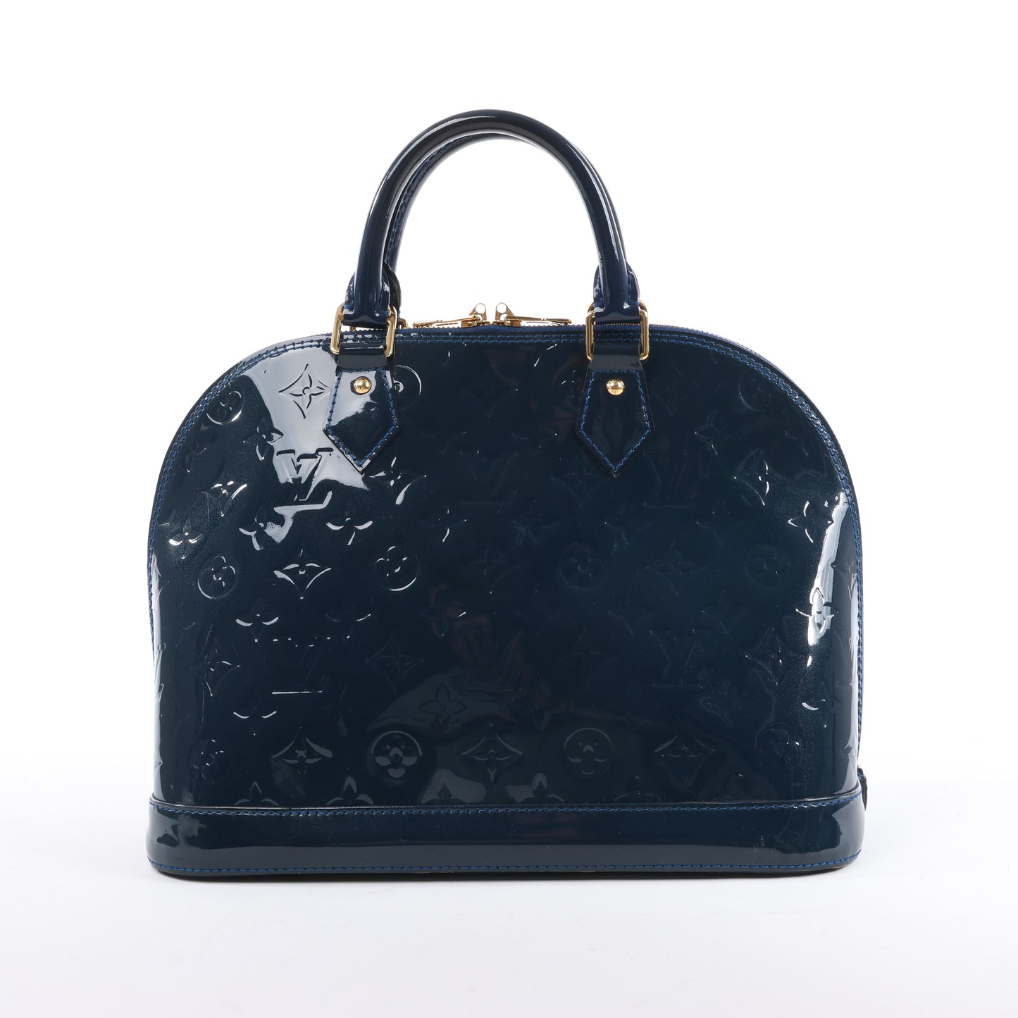 Sac à main LOUIS VUITTON Vernis Alma PM bleu marine M90053
