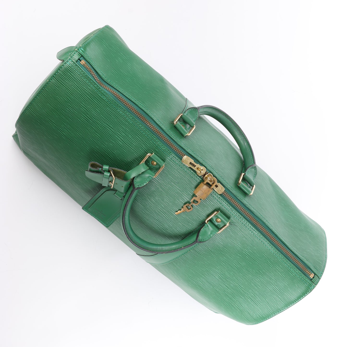 Louis Vuitton Epi Leder Keepall 50 Reisetasche in Grün M42964