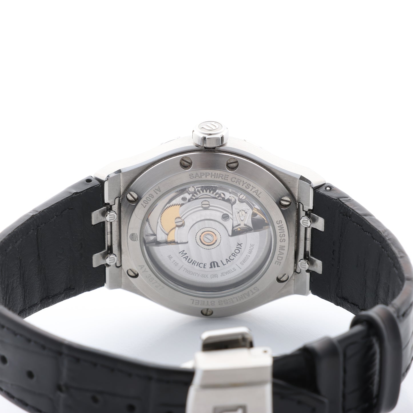 Maurice Lacroix Aikon 39mm AI6007-SS002-330-1 AY36727 SS & Leather AT Black Dial Watch