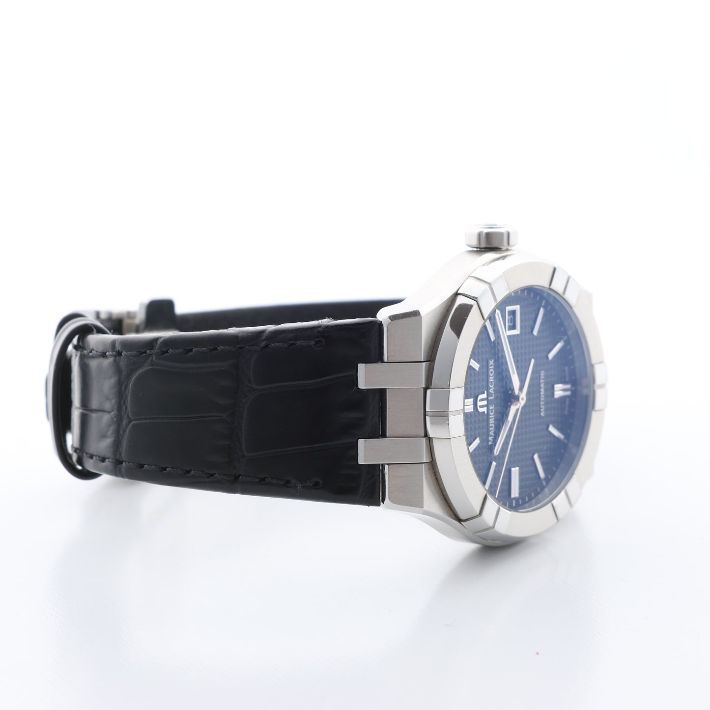 Maurice Lacroix Aikon 39mm AI6007-SS002-330-1 AY36727 SS & Leather AT Black Dial Watch