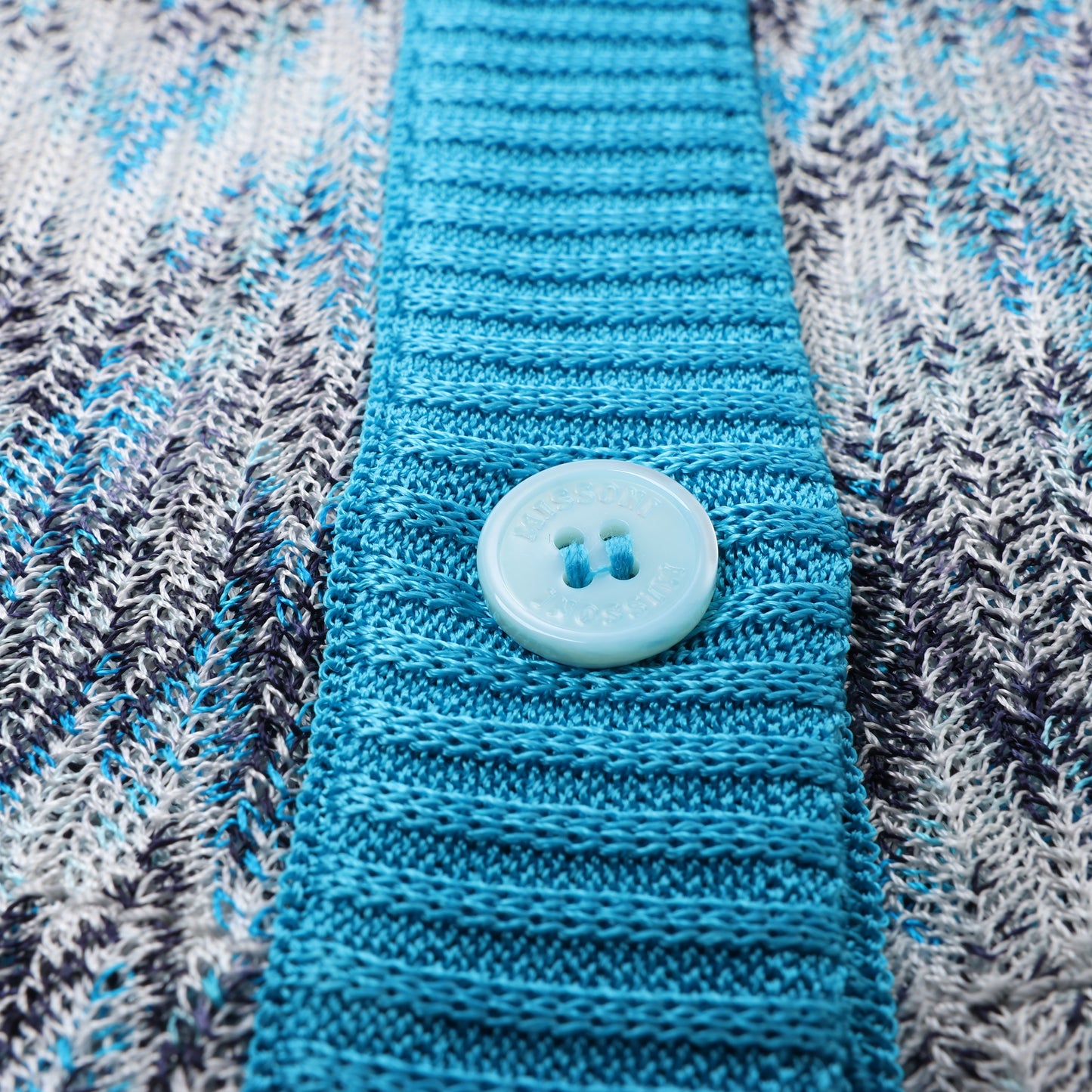 Missoni Häkel-Strickcardigan in Blau, Größe 40 IT