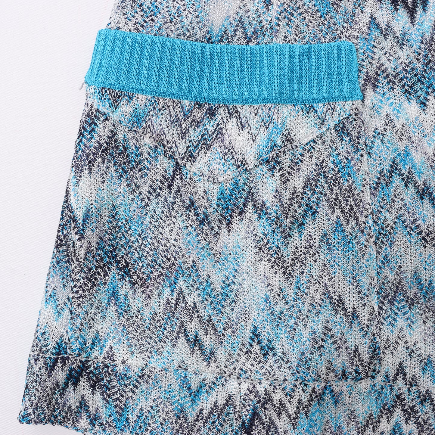 Missoni Häkel-Strickcardigan in Blau, Größe 40 IT