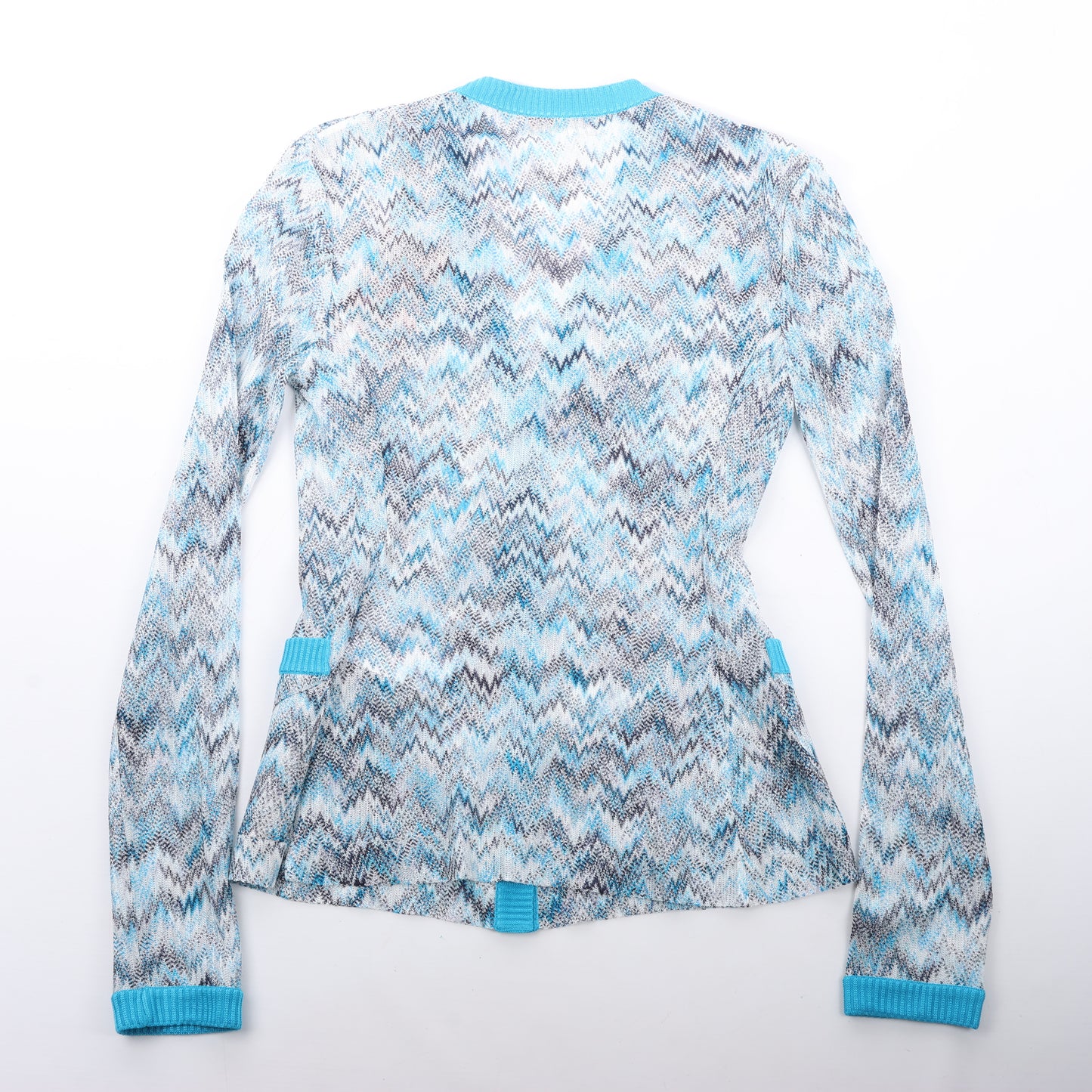 Missoni Häkel-Strickcardigan in Blau, Größe 40 IT