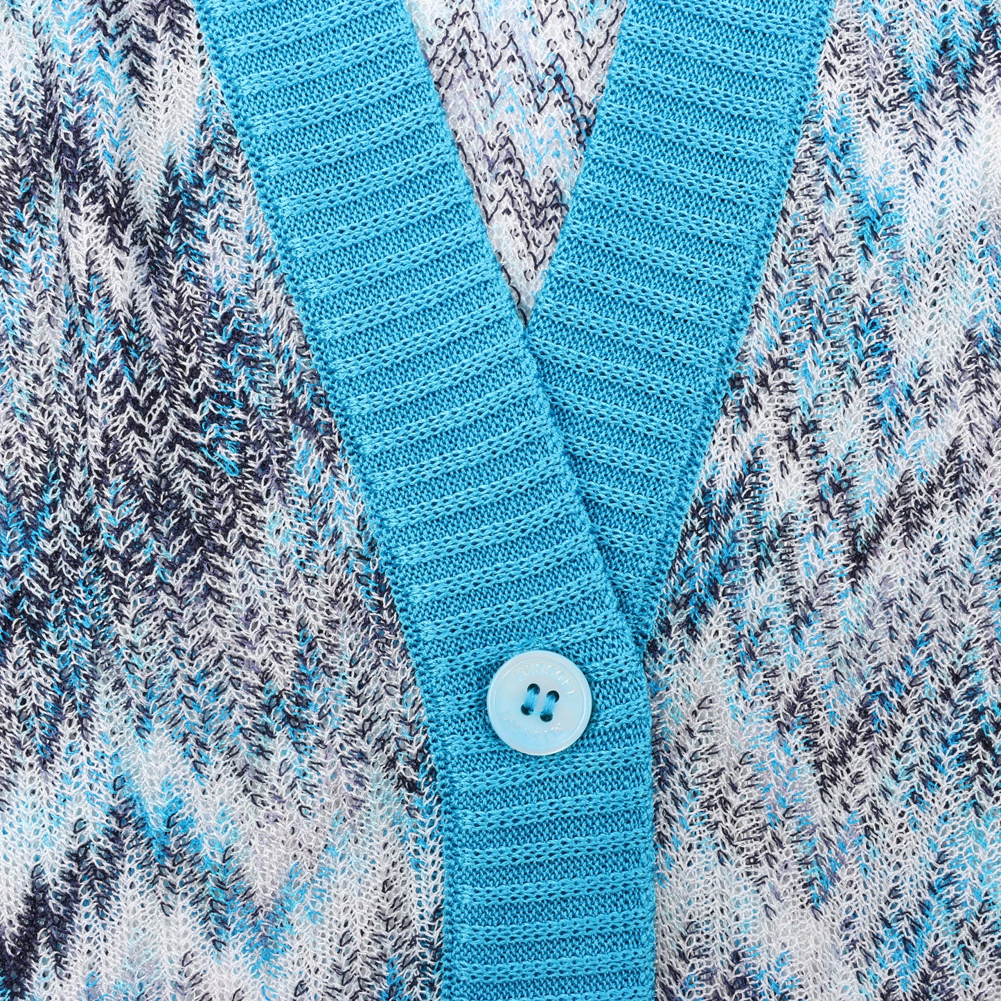 Missoni Häkel-Strickcardigan in Blau, Größe 40 IT