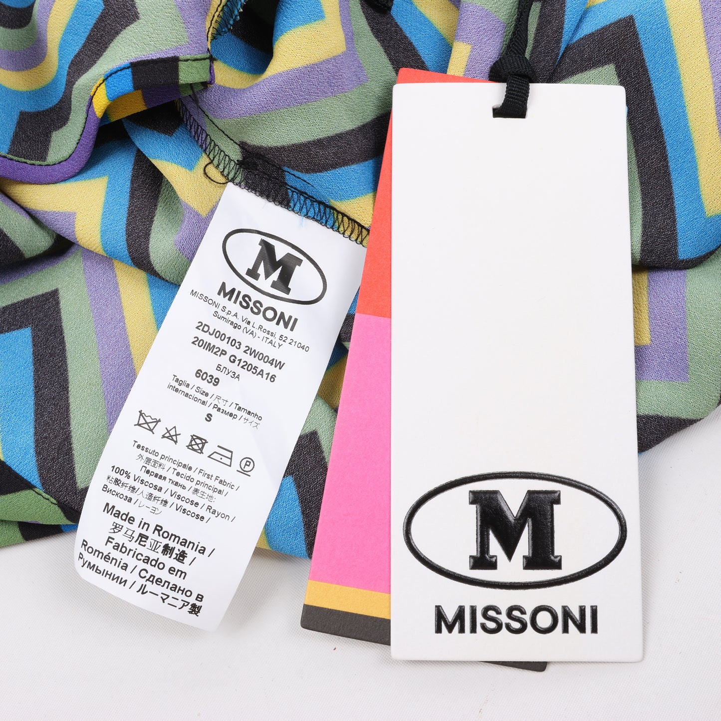 Missoni, mehrfarbiges Crêpe-Oberteil mit lockerer Passform, Größe S