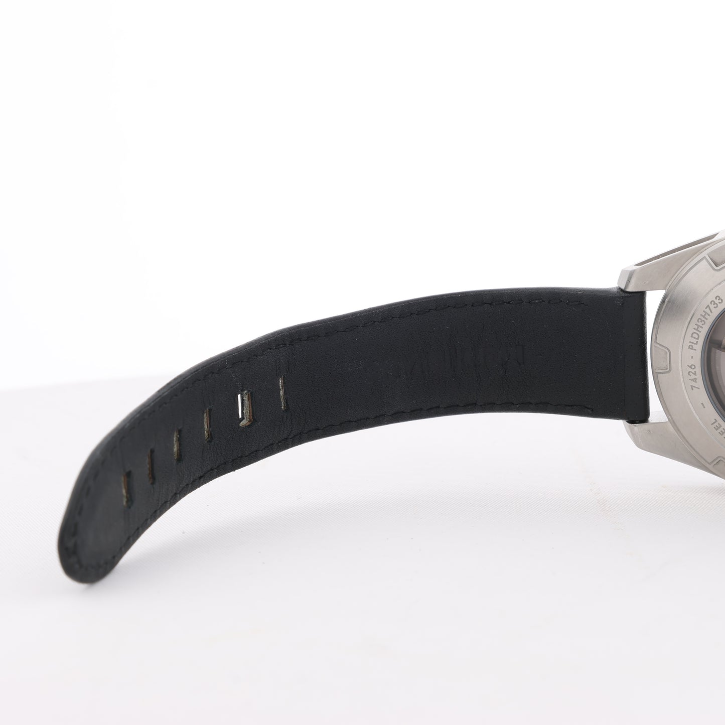 Montblanc Timewalker 7426 PLDH3H733 SS & Leder AT Uhr mit schwarzem Zifferblatt